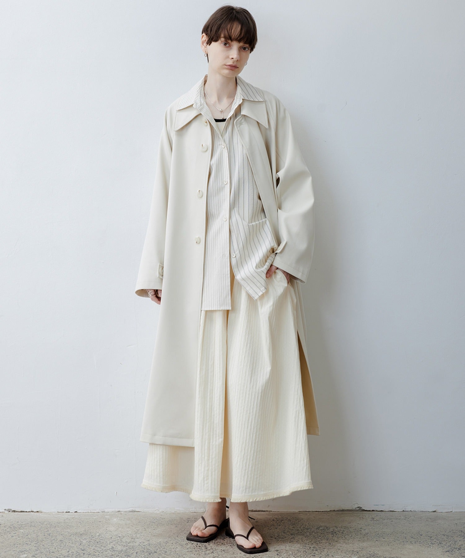 Textured Jacquard Fringe Hem A-Line Skirt