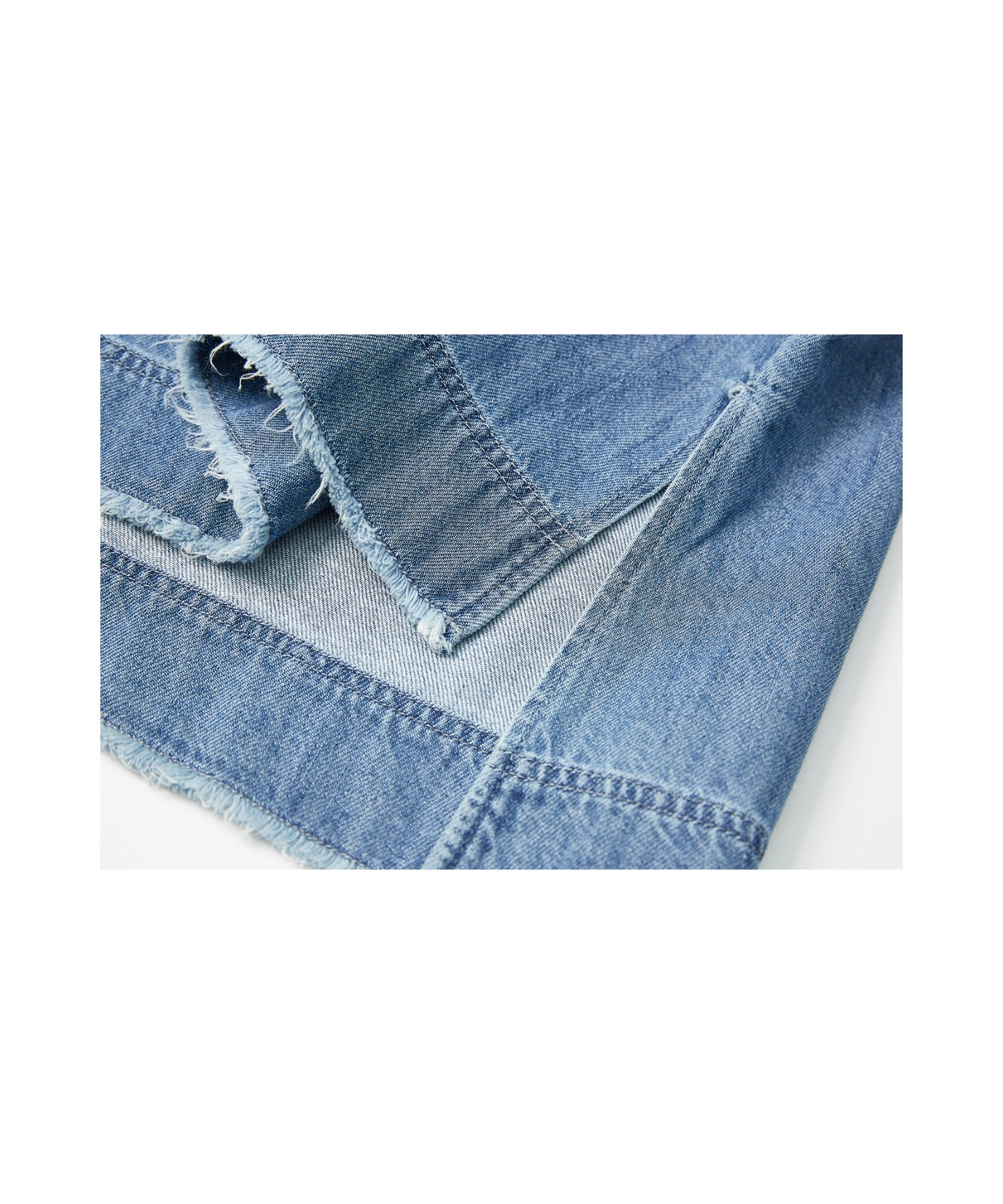Cut-Off Fringe Nuance Denim Vest
