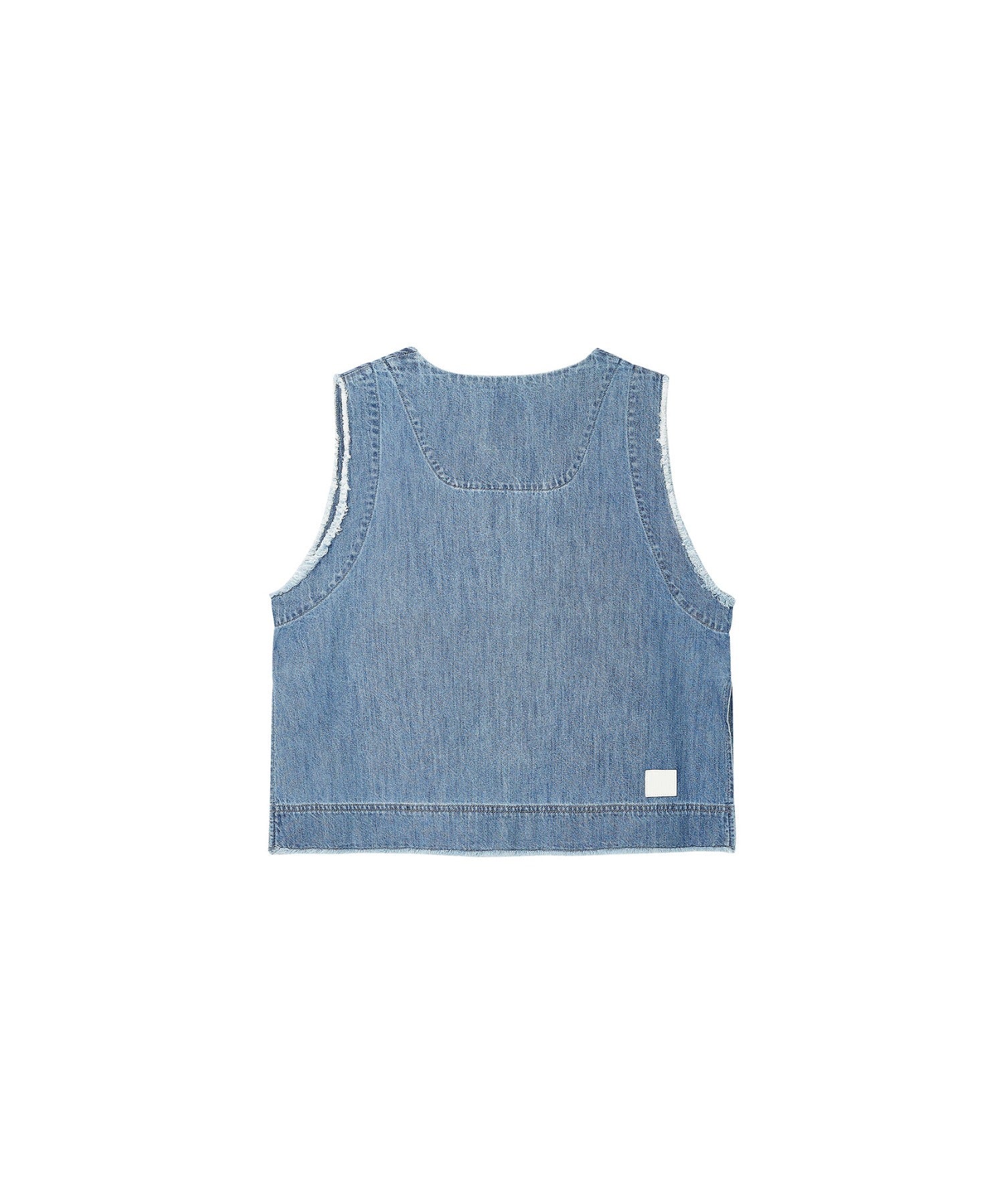Cut-Off Fringe Nuance Denim Vest