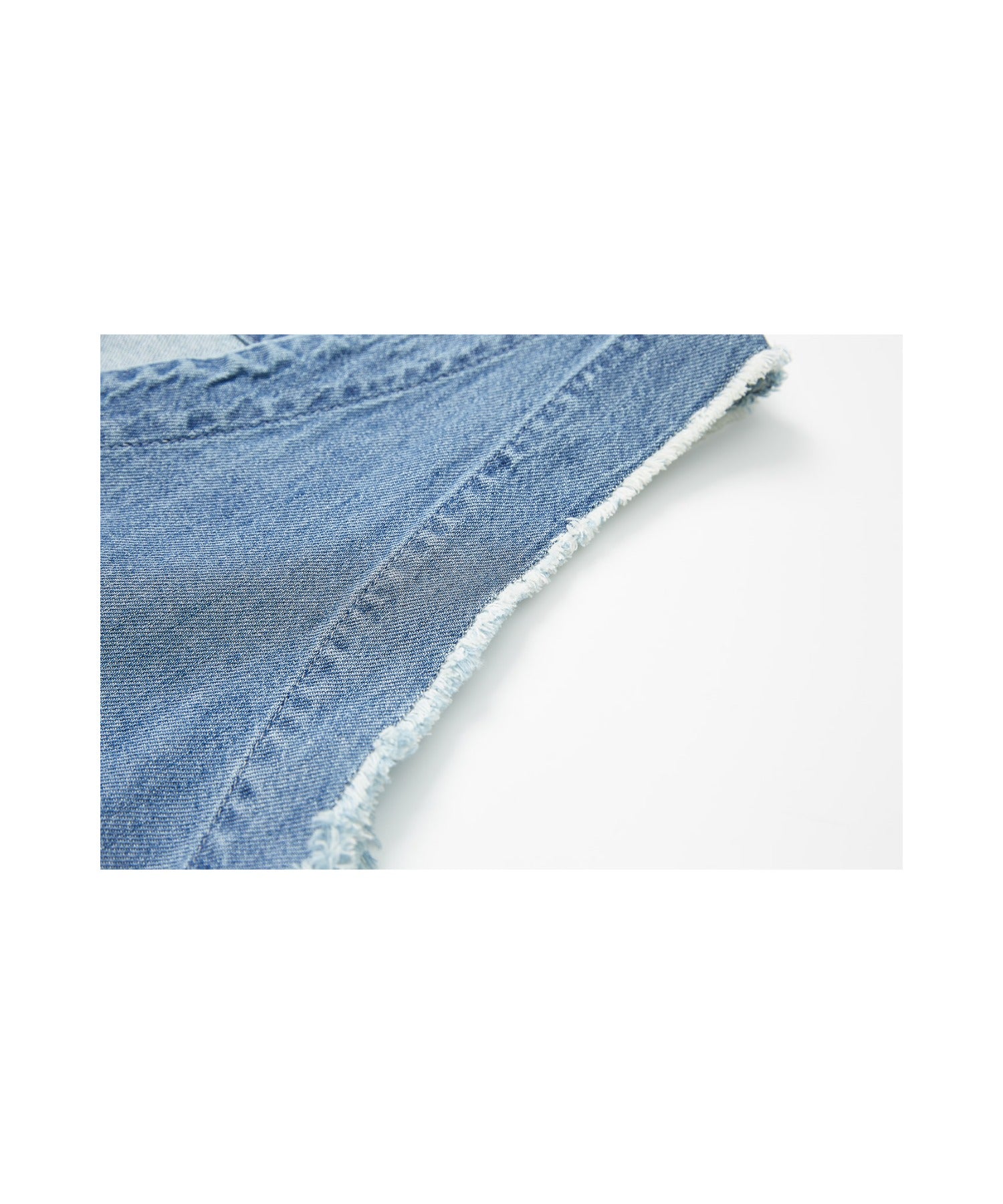 Cut-Off Fringe Nuance Denim Vest