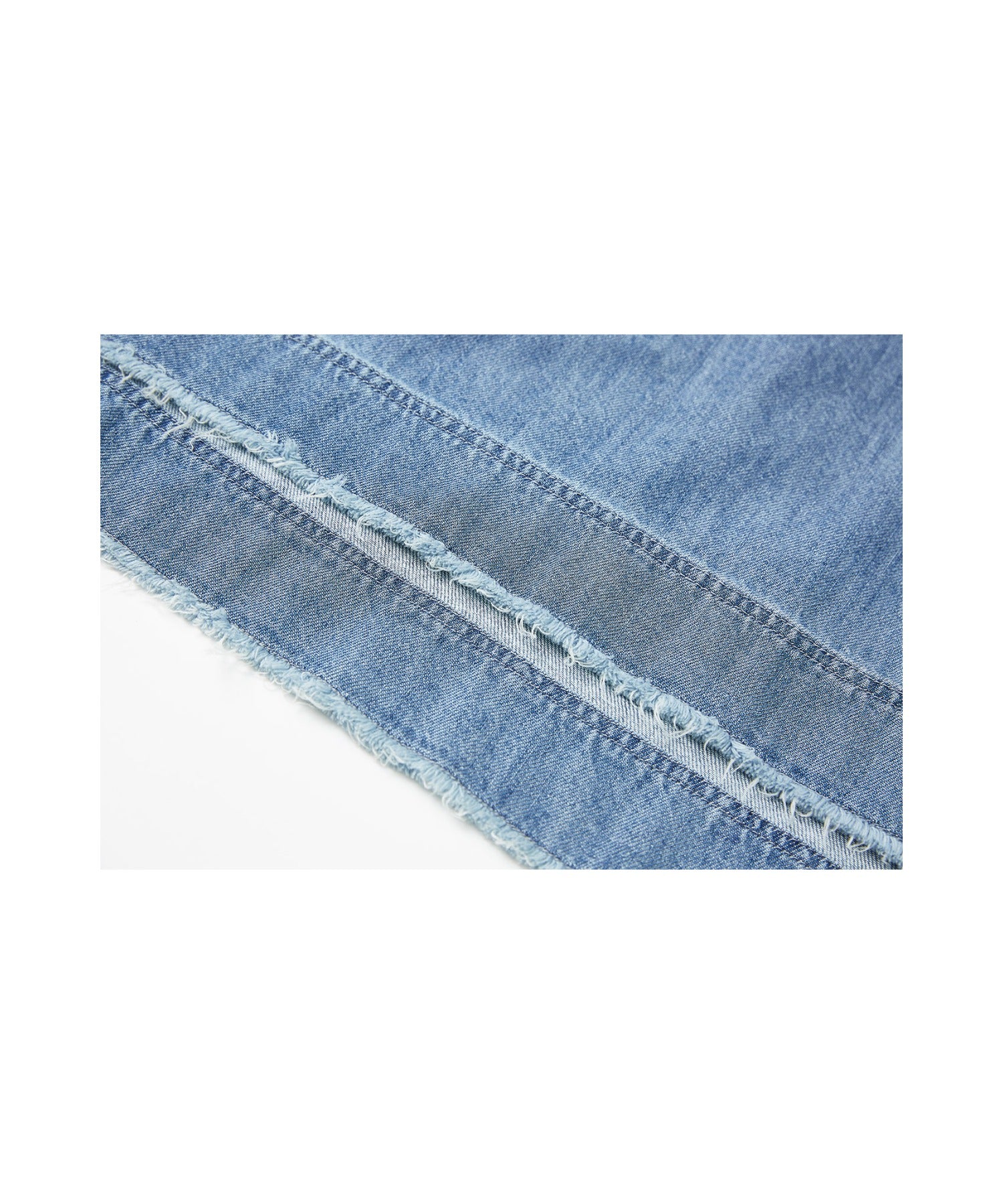 Cut-Off Fringe Nuance Denim Vest