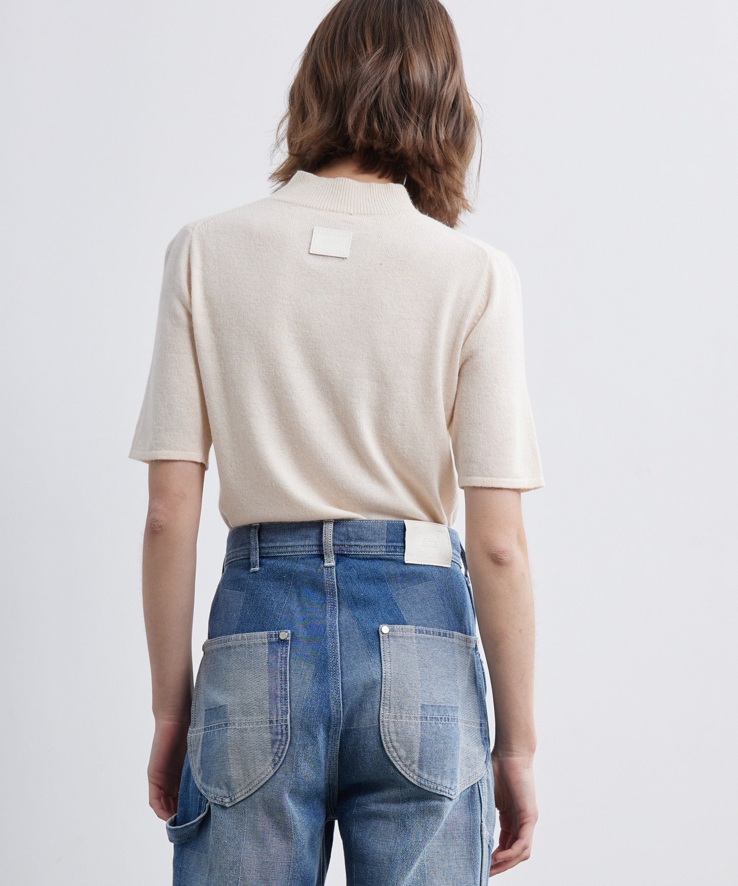 Crew Neck Fitted Knit T-Shirt / Pullover
