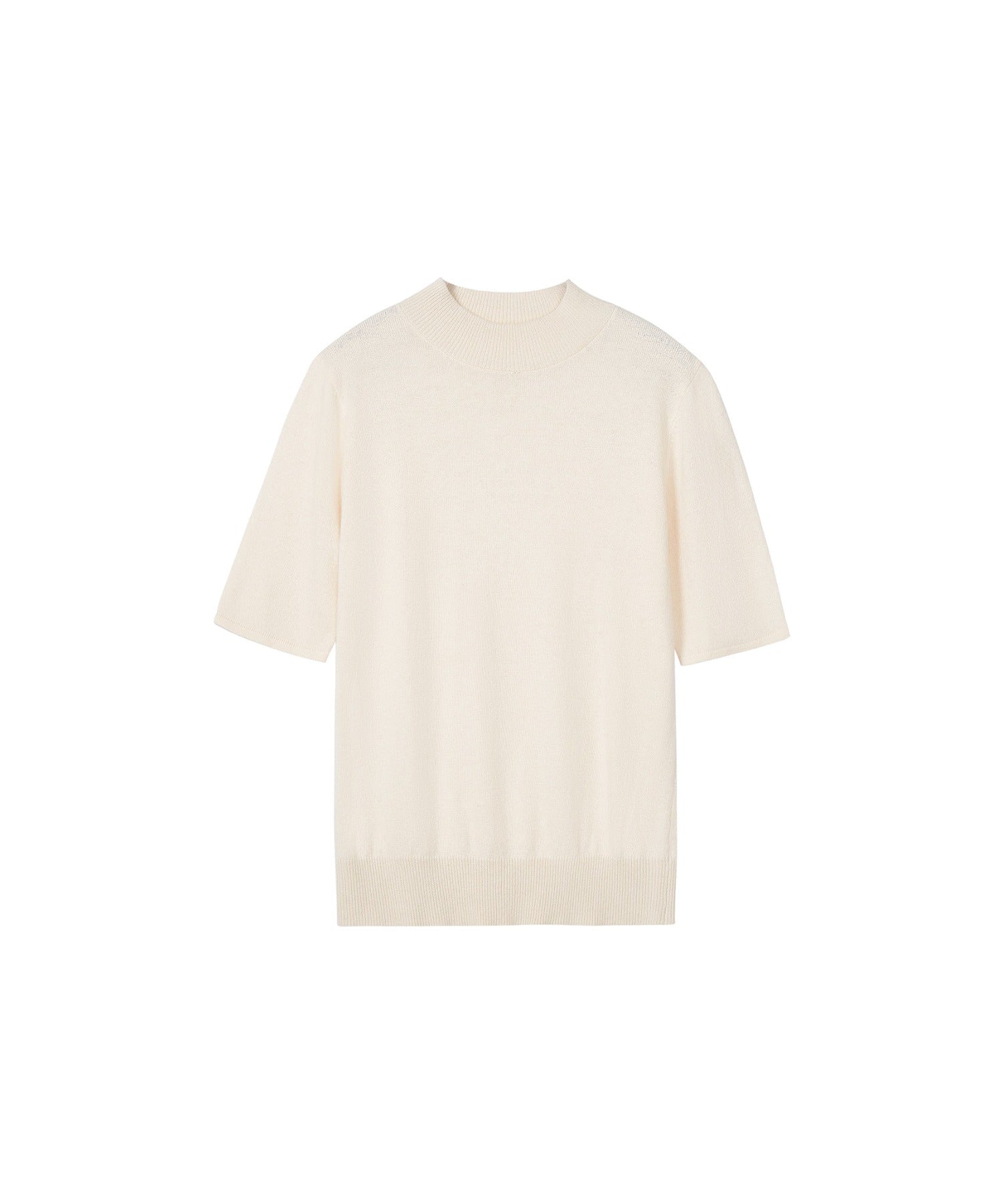 Crew Neck Fitted Knit T-Shirt / Pullover