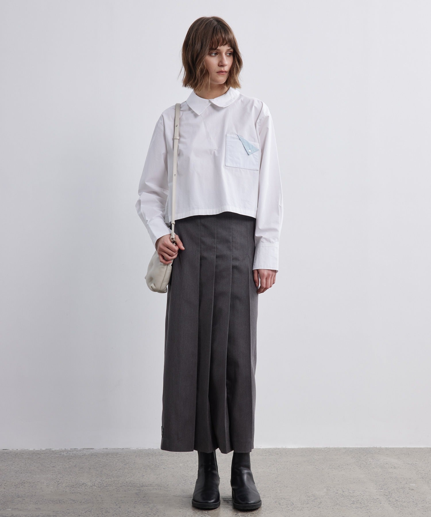 Front Tuck Flared Skirt