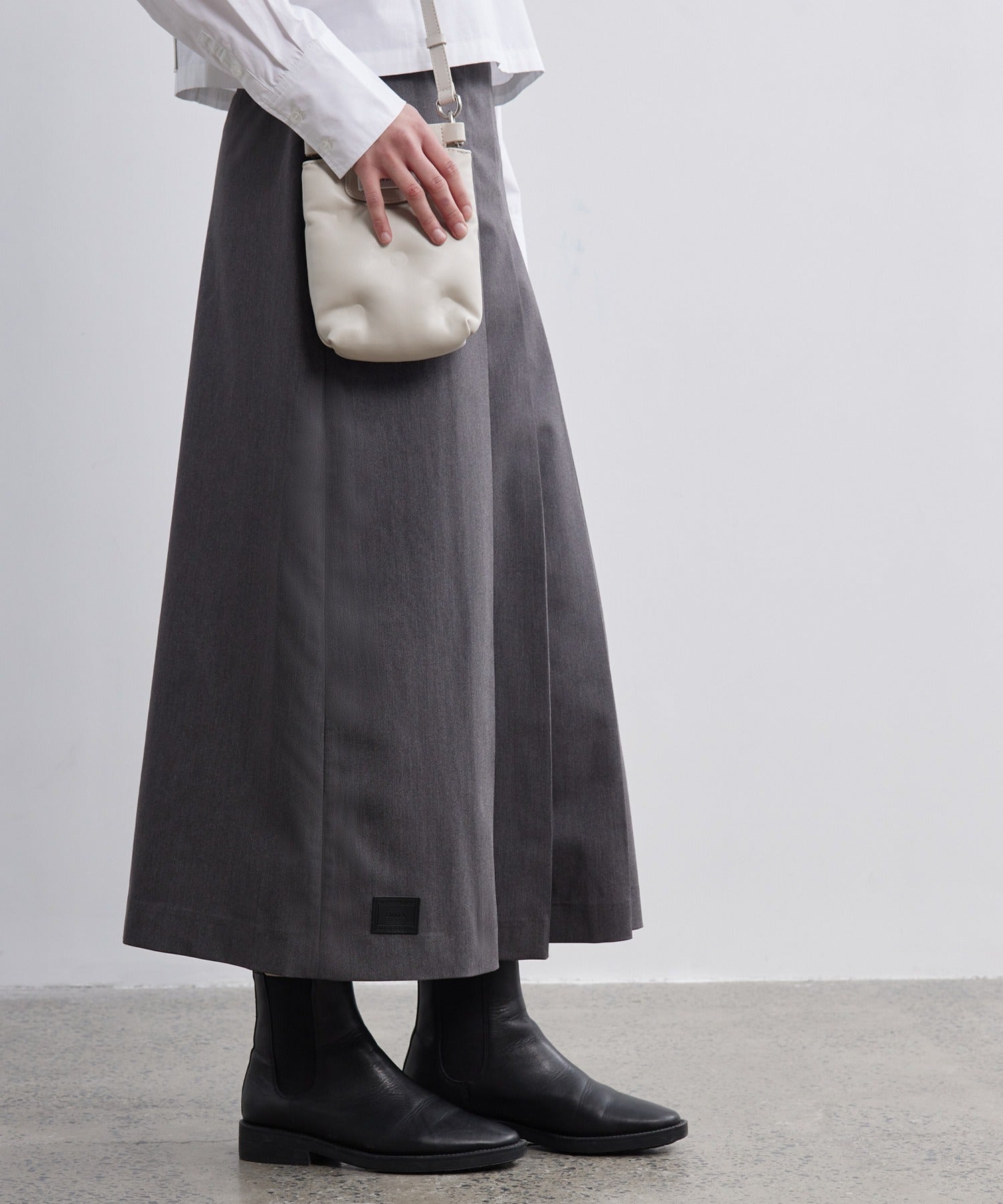 Front Tuck Flared Skirt