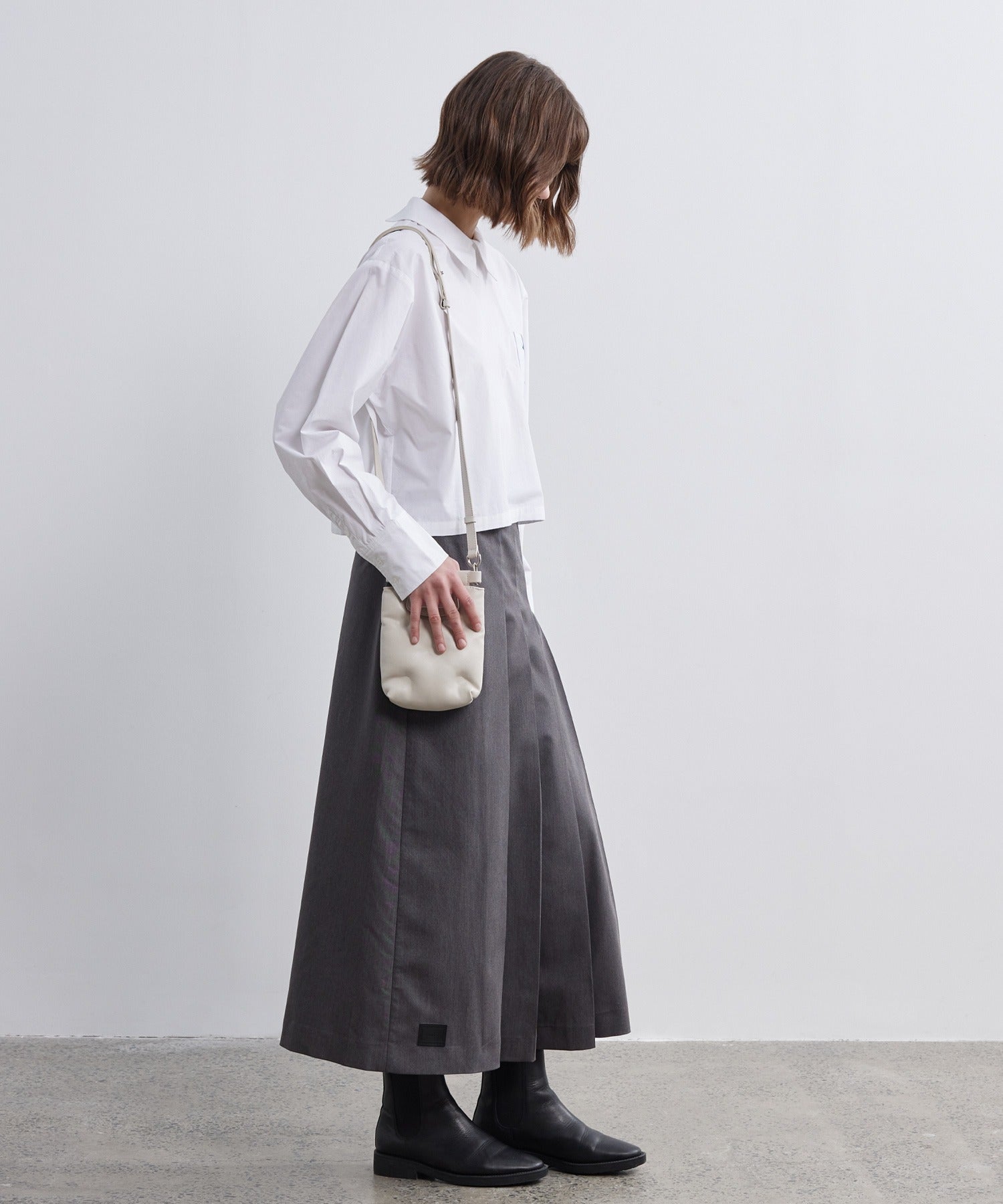 Front Tuck Flared Skirt