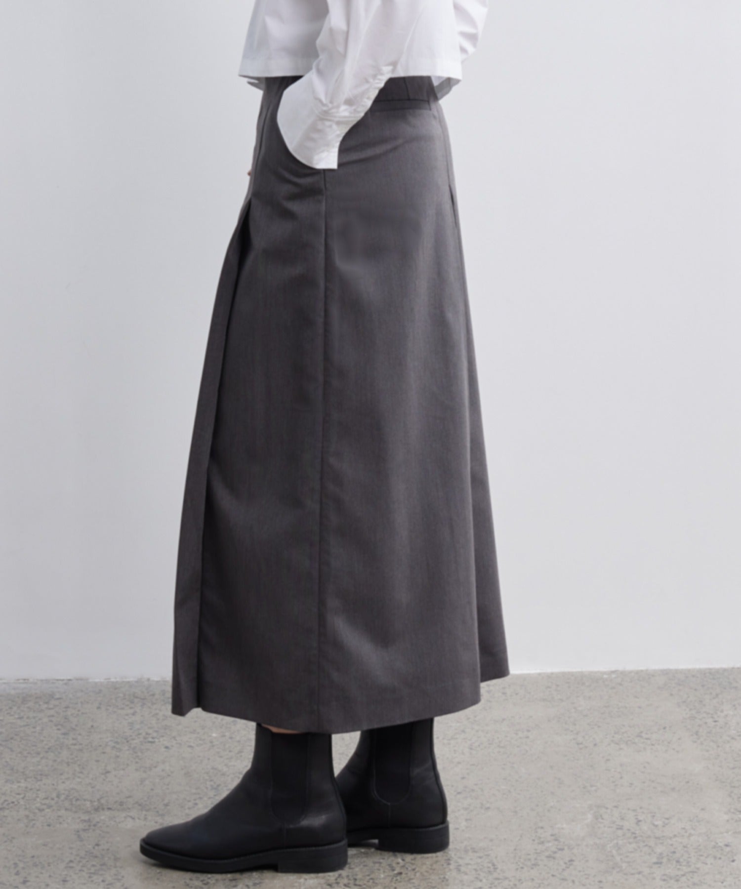 Front Tuck Flared Skirt