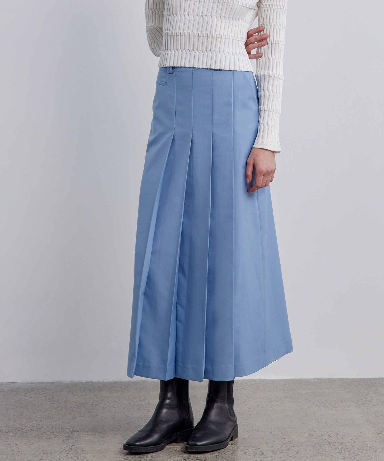 Front Tuck Flared Skirt