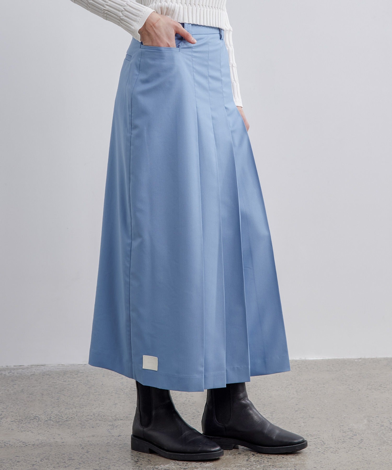 Front Tuck Flared Skirt
