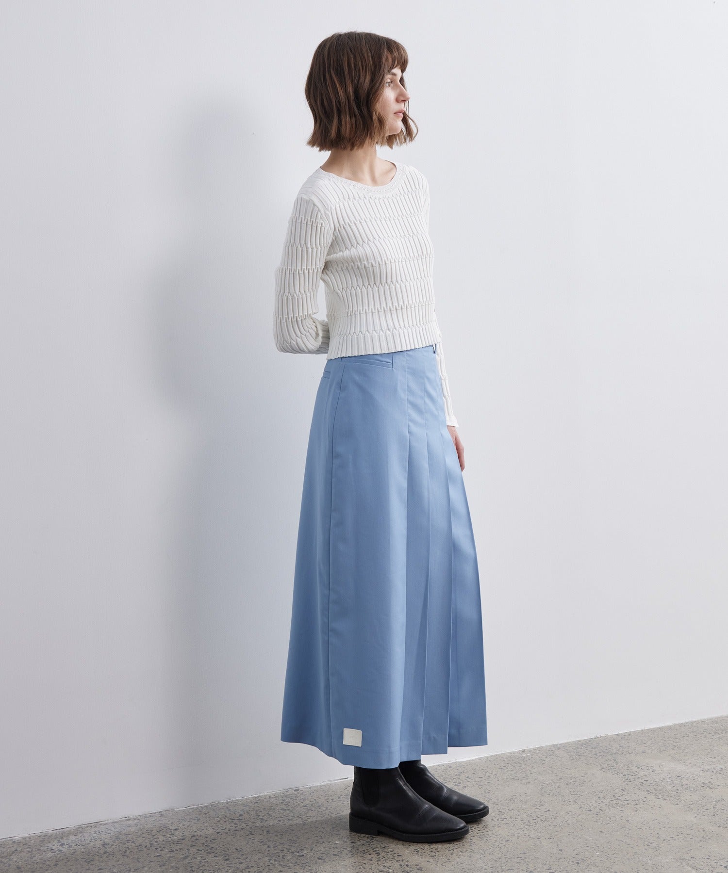 Front Tuck Flared Skirt