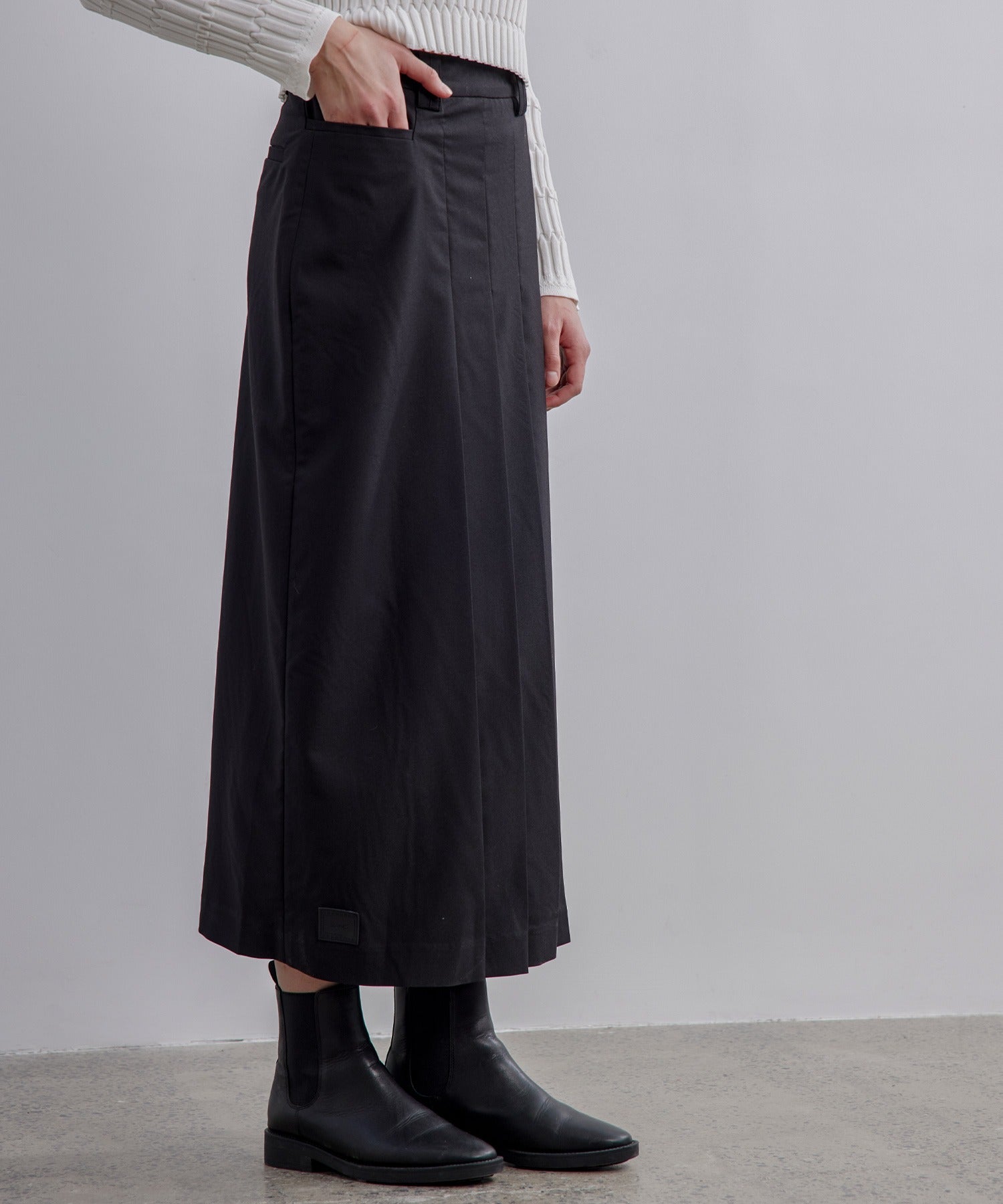 Front Tuck Flared Skirt