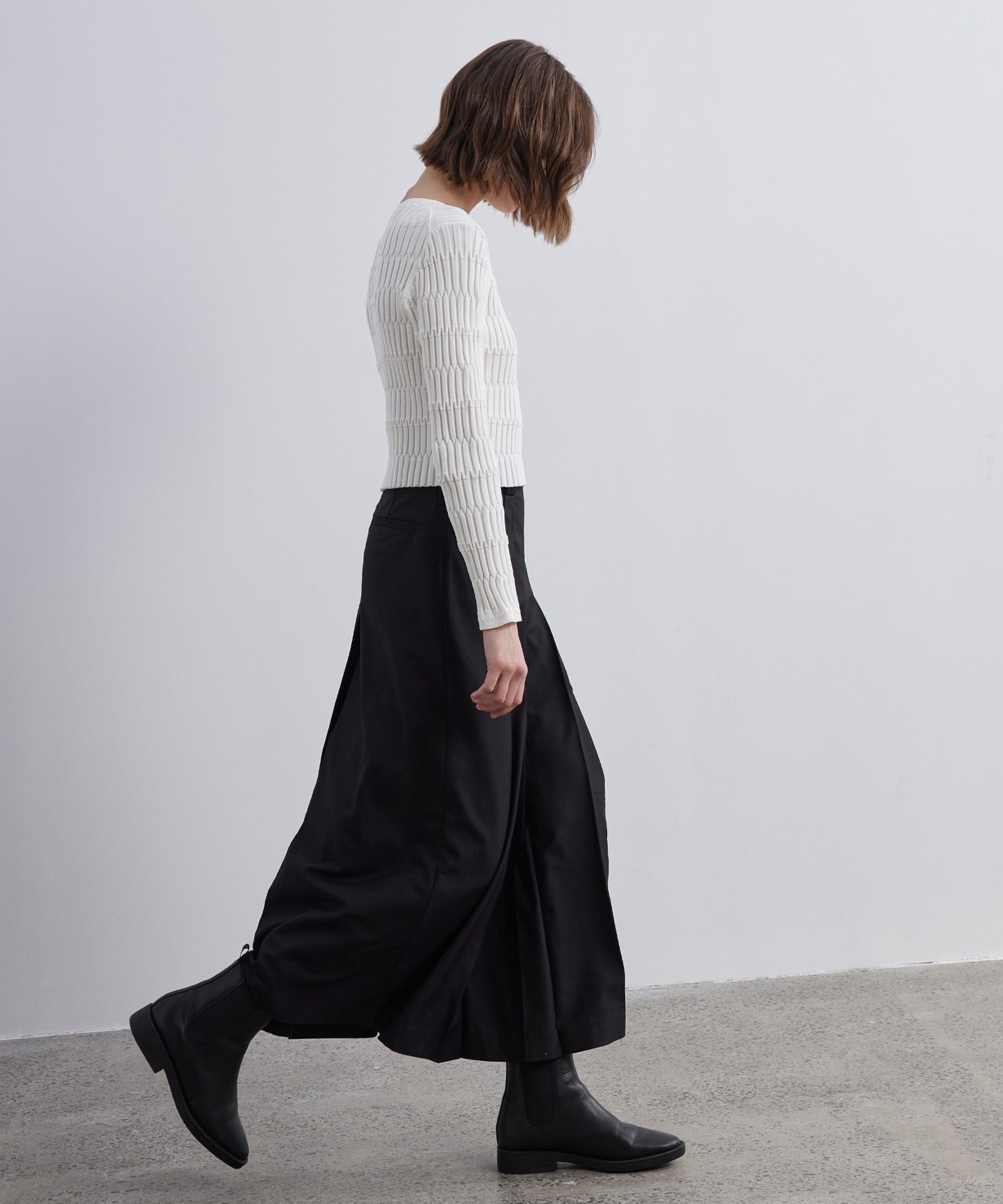 Front Tuck Flared Skirt