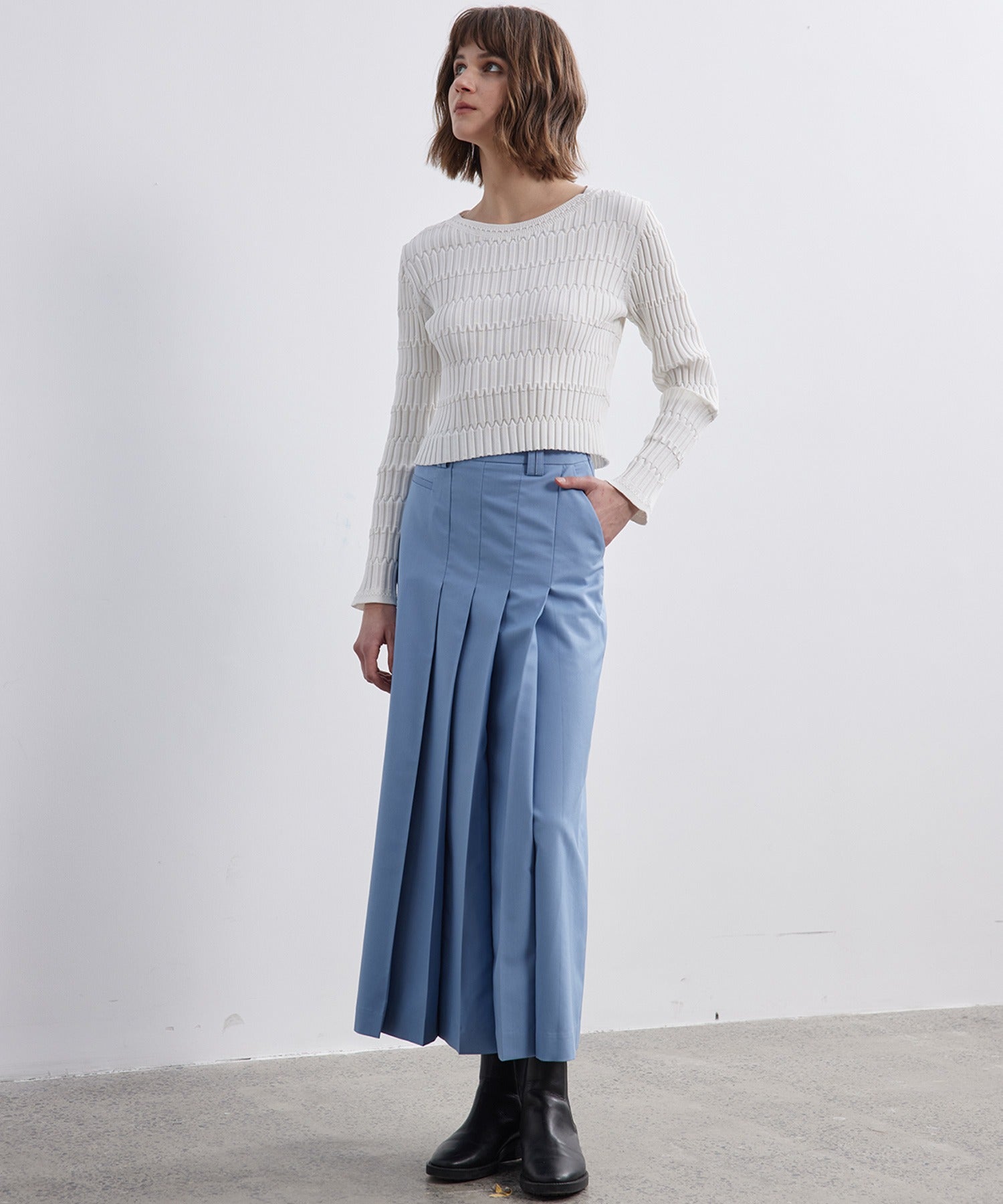 Front Tuck Flared Skirt