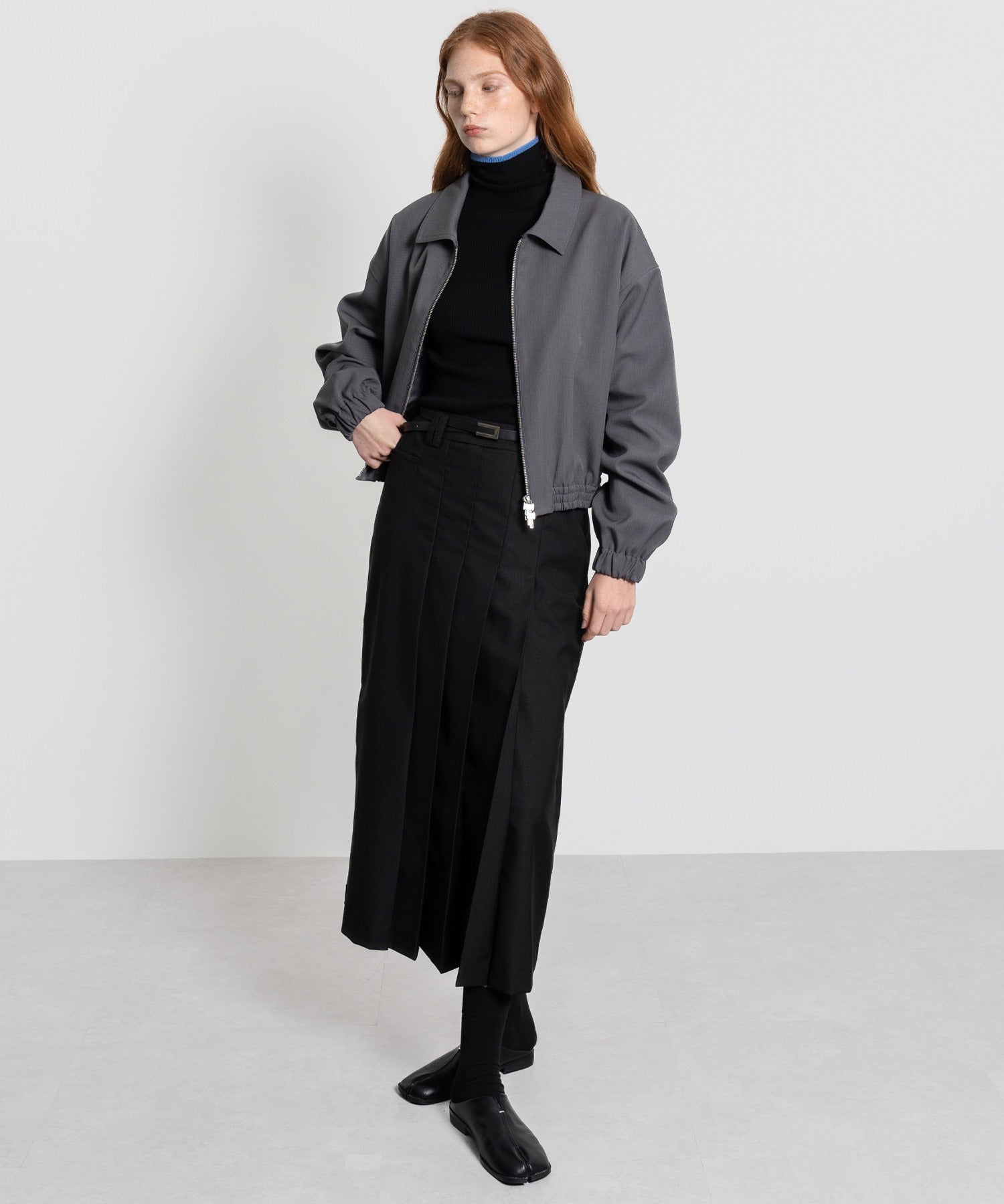 Front Tuck Flared Skirt