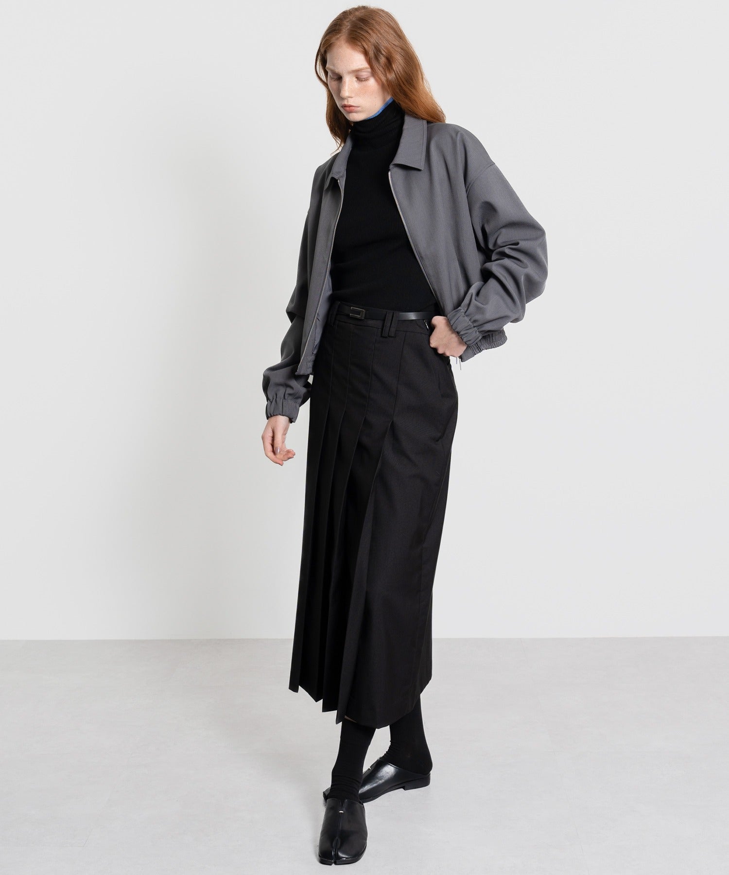 Front Tuck Flared Skirt