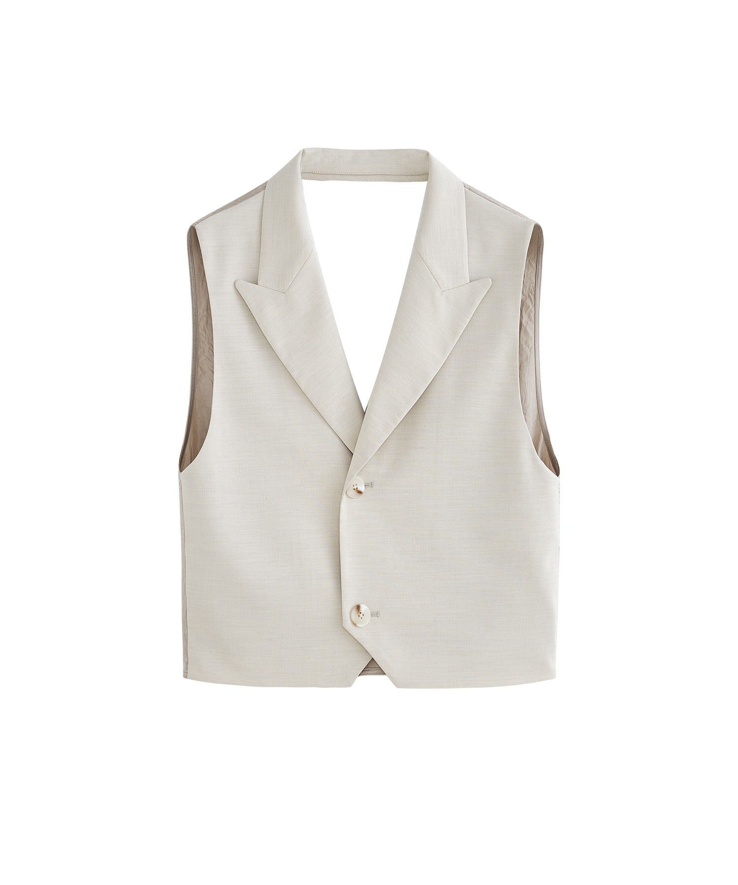 Backless Tailored Vest with Acetate Paneling