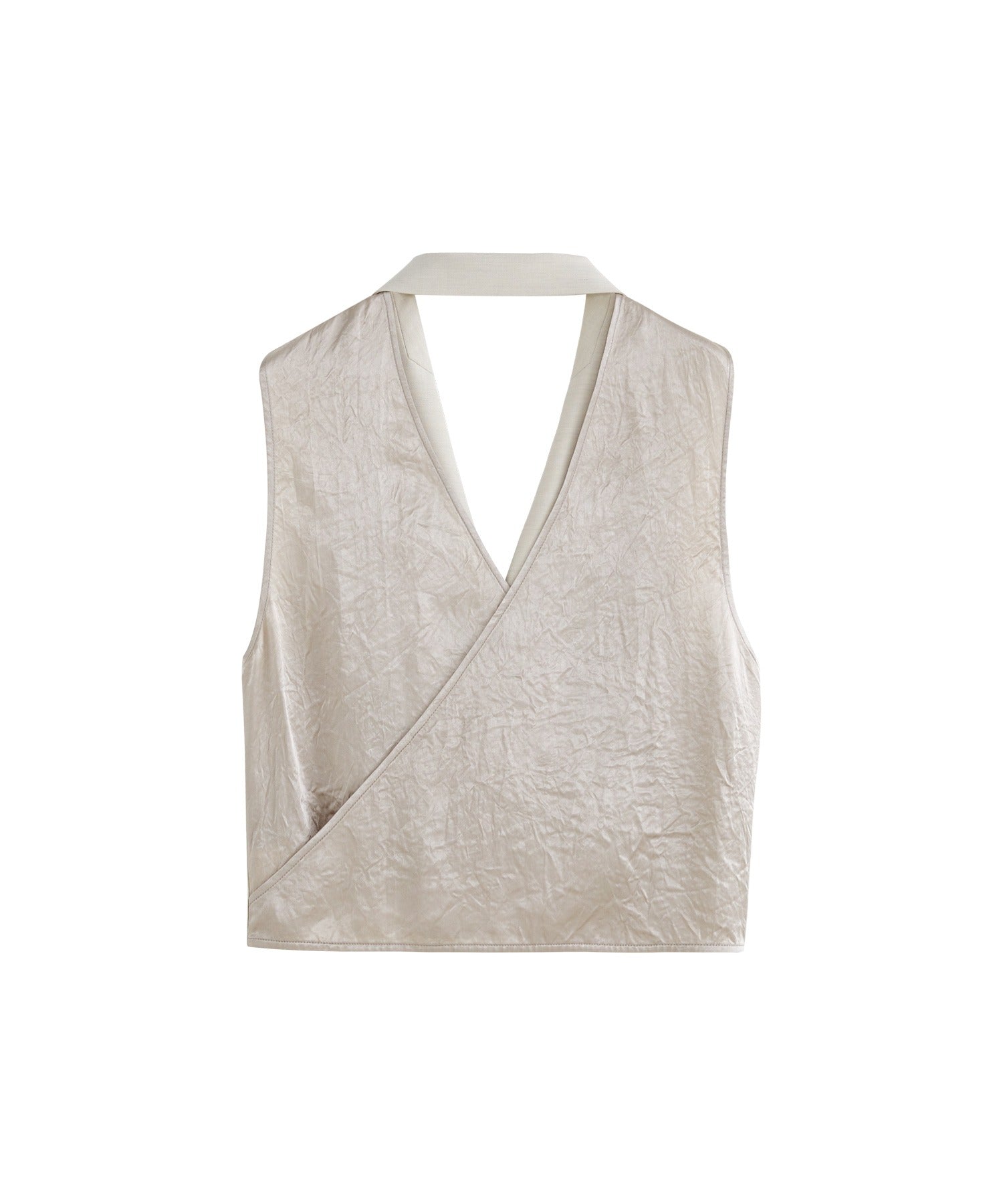 Backless Tailored Vest with Acetate Paneling