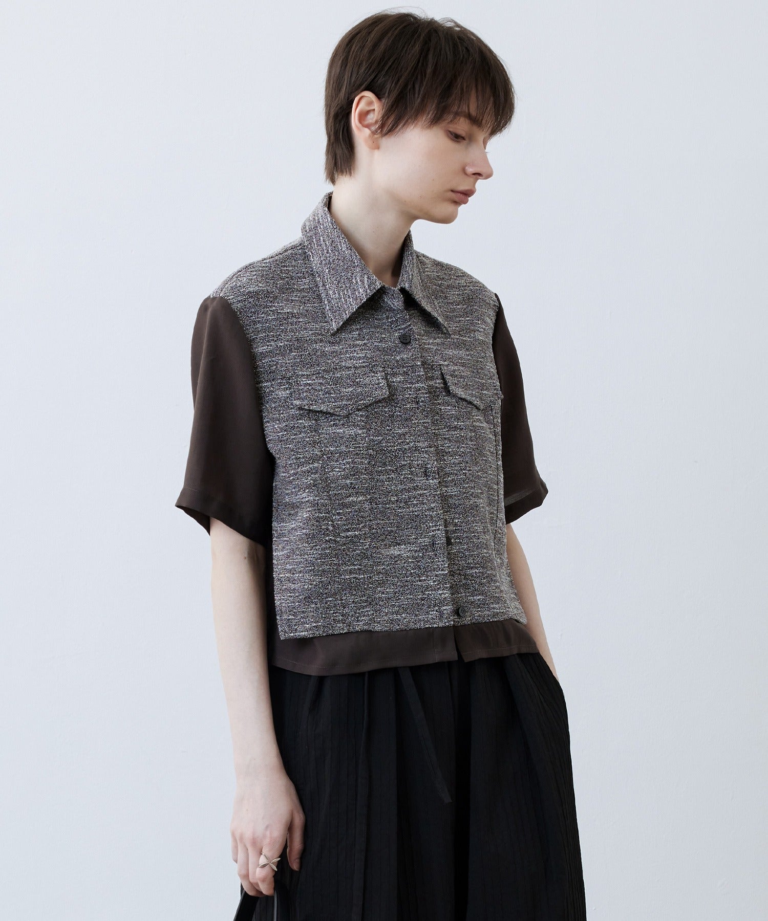 Layered-Style Cropped Shirt