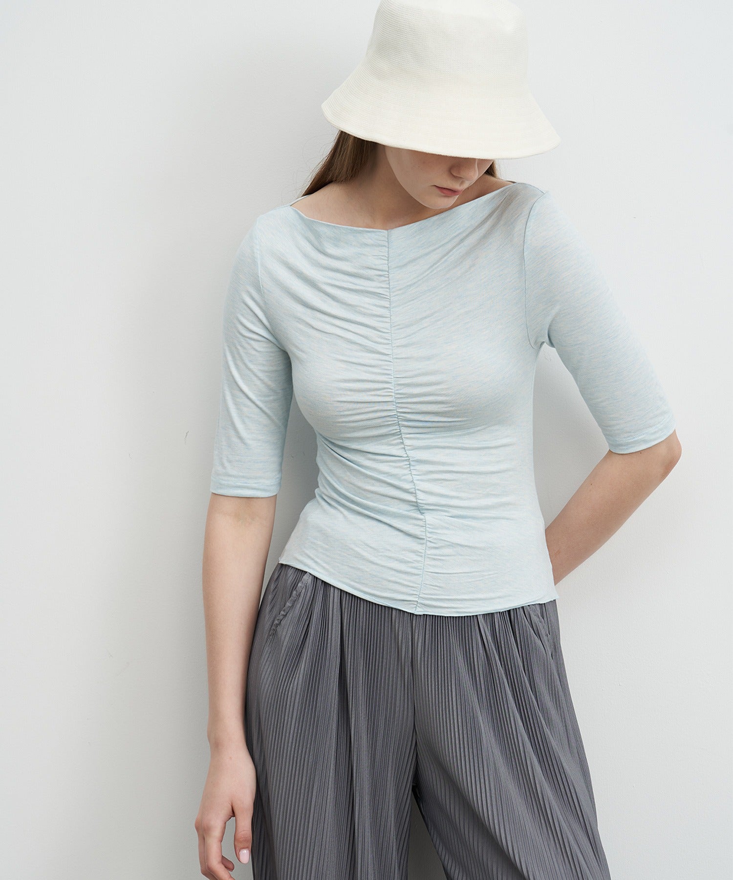 Ruffle-Draped Knit Cutsew Tee