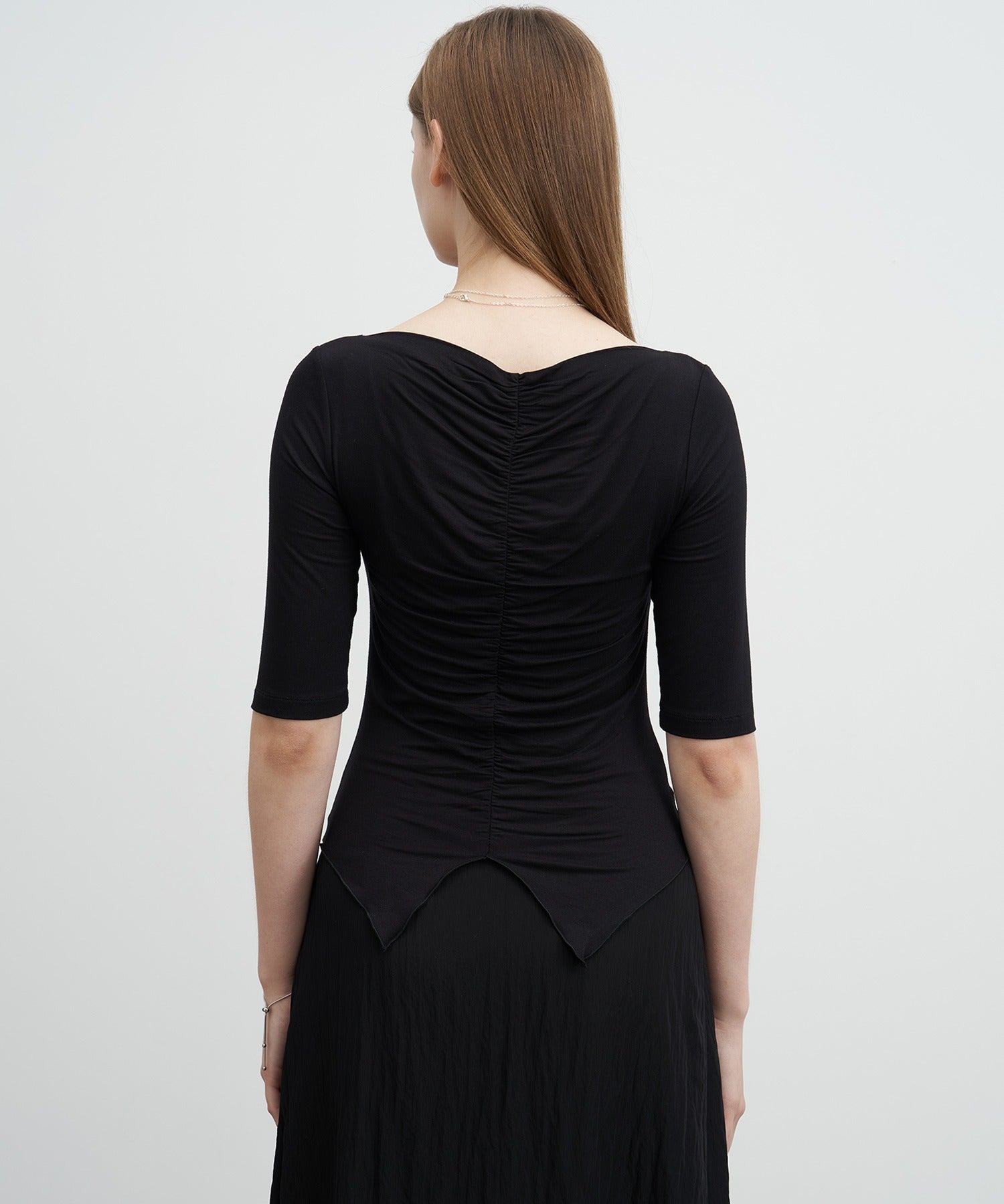 Ruffle-Draped Knit Cutsew Tee