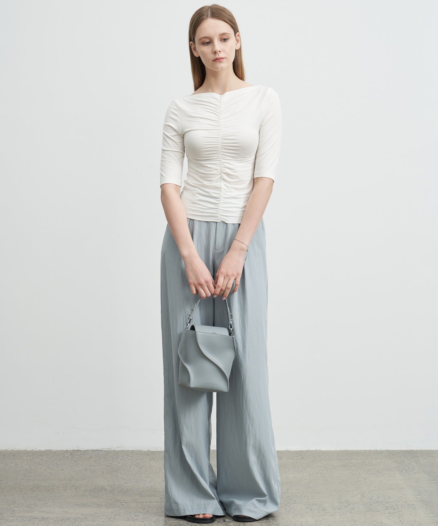 Ruffle-Draped Knit Cutsew Tee
