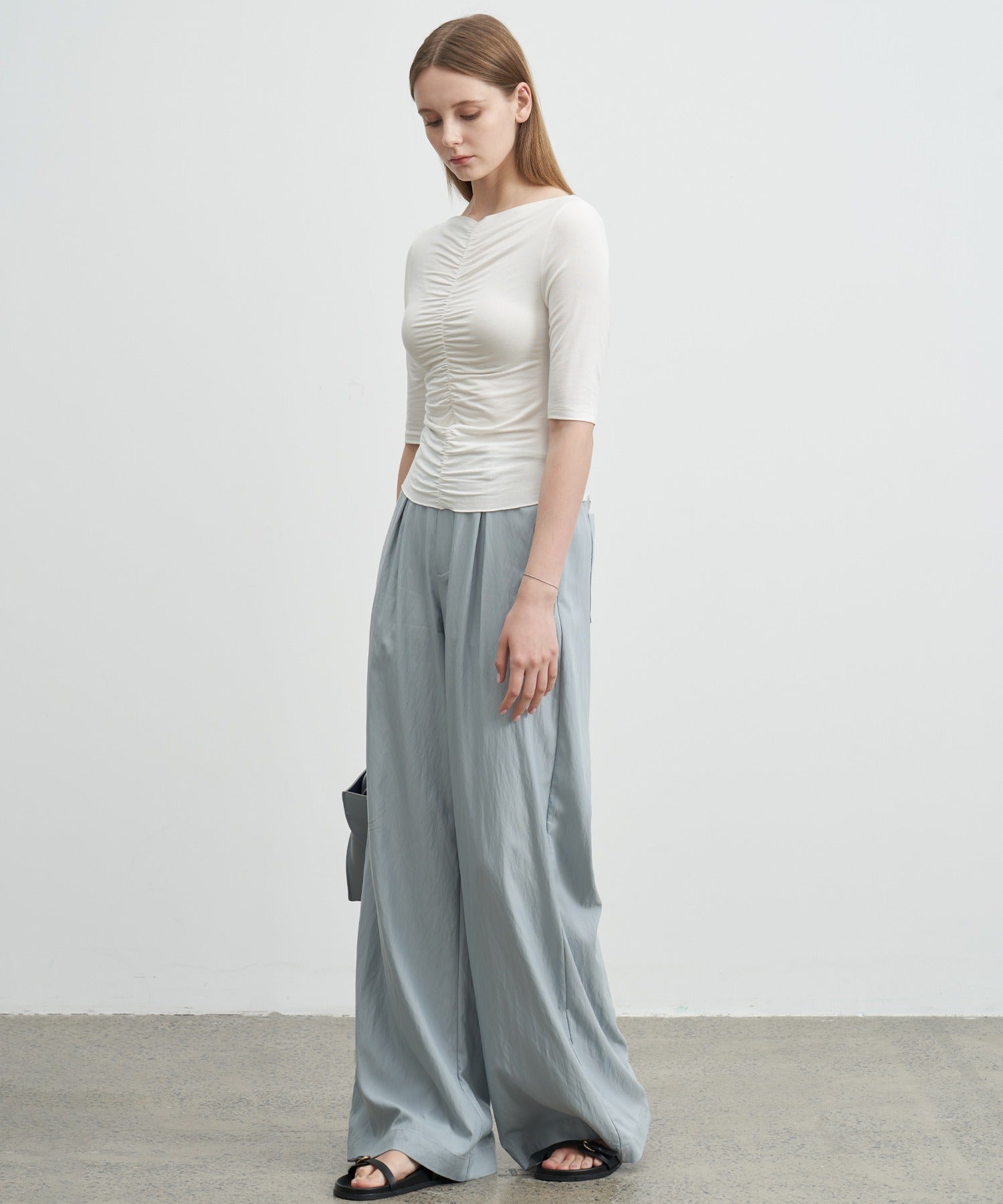 Ruffle-Draped Knit Cutsew Tee