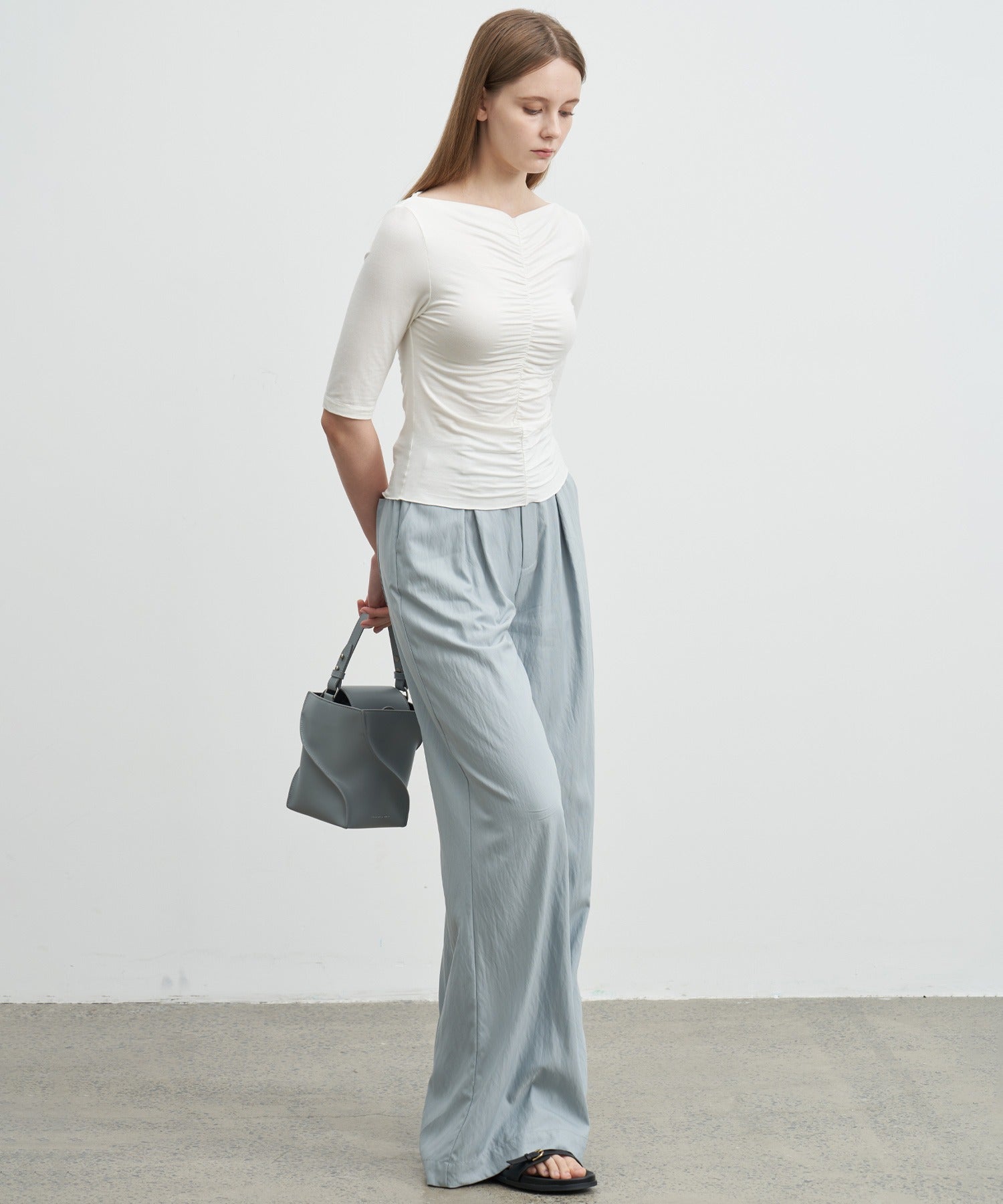 Ruffle-Draped Knit Cutsew Tee