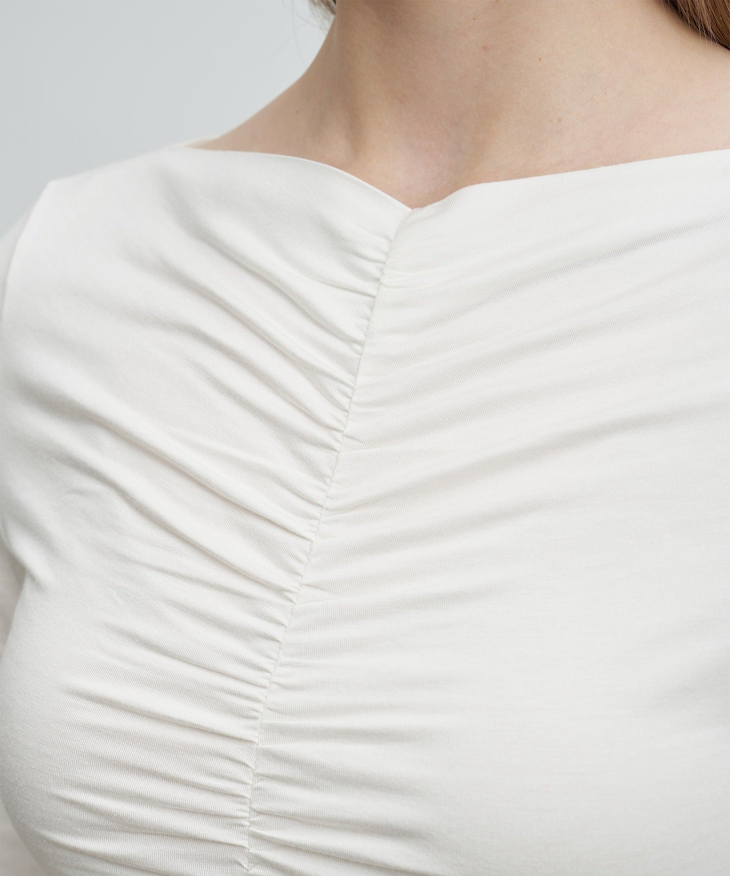 Ruffle-Draped Knit Cutsew Tee