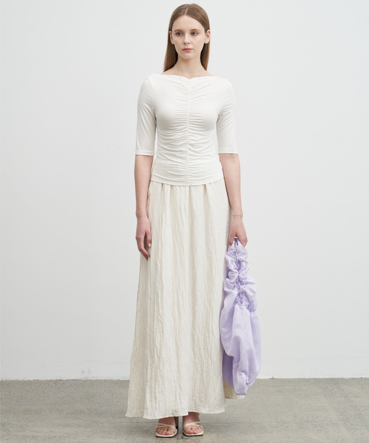 Ruffle-Draped Knit Cutsew Tee