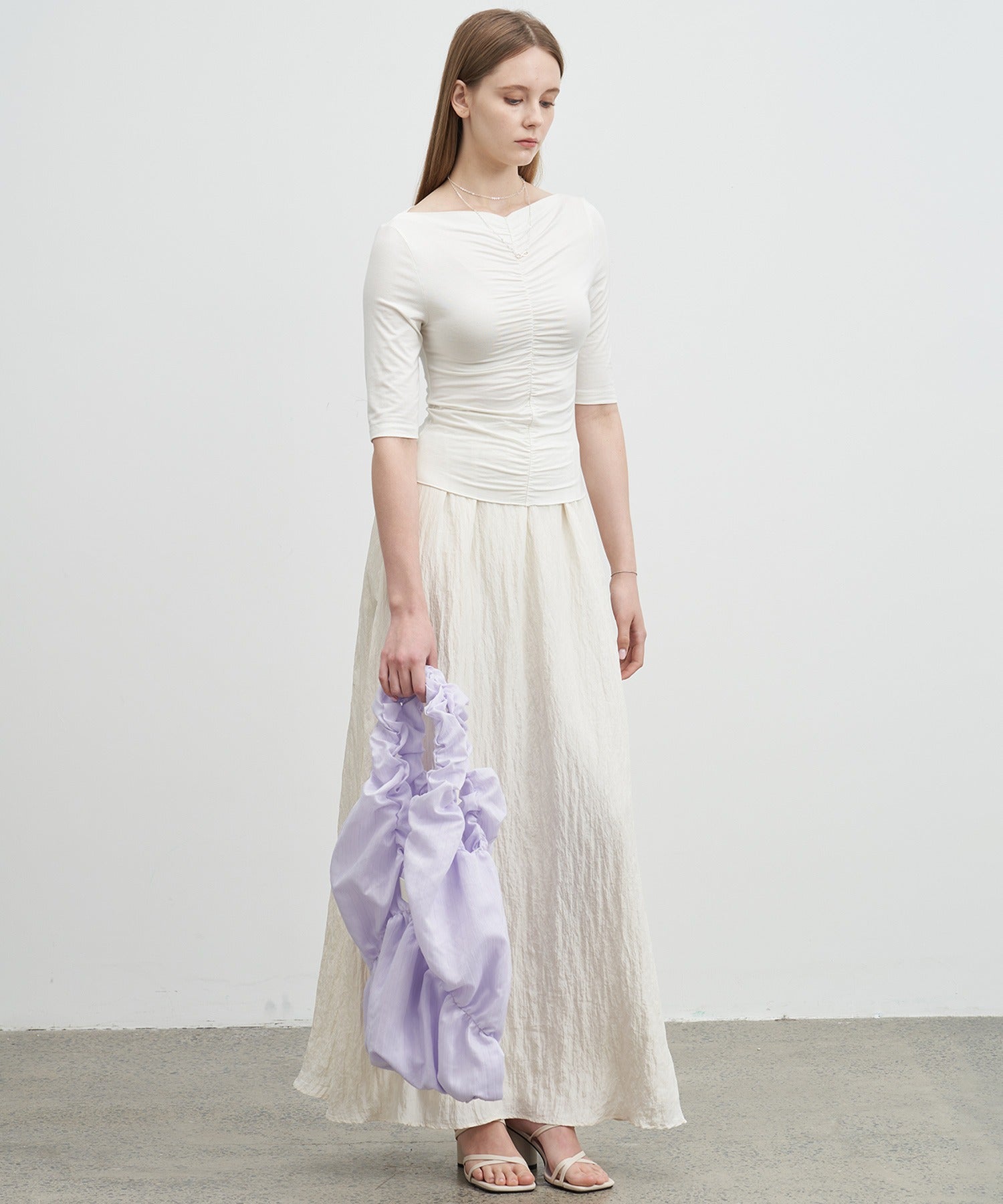 Ruffle-Draped Knit Cutsew Tee