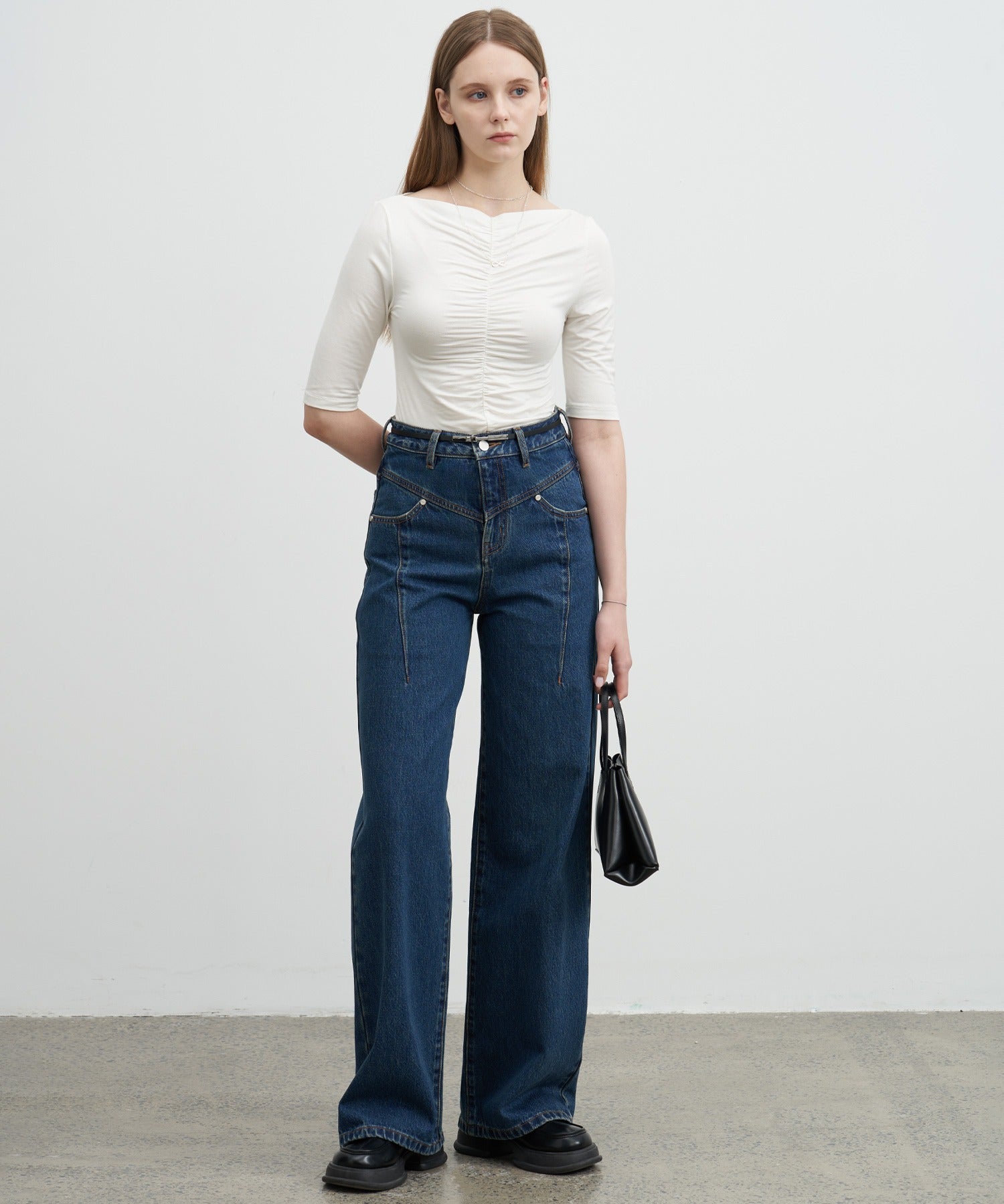 Ruffle-Draped Knit Cutsew Tee