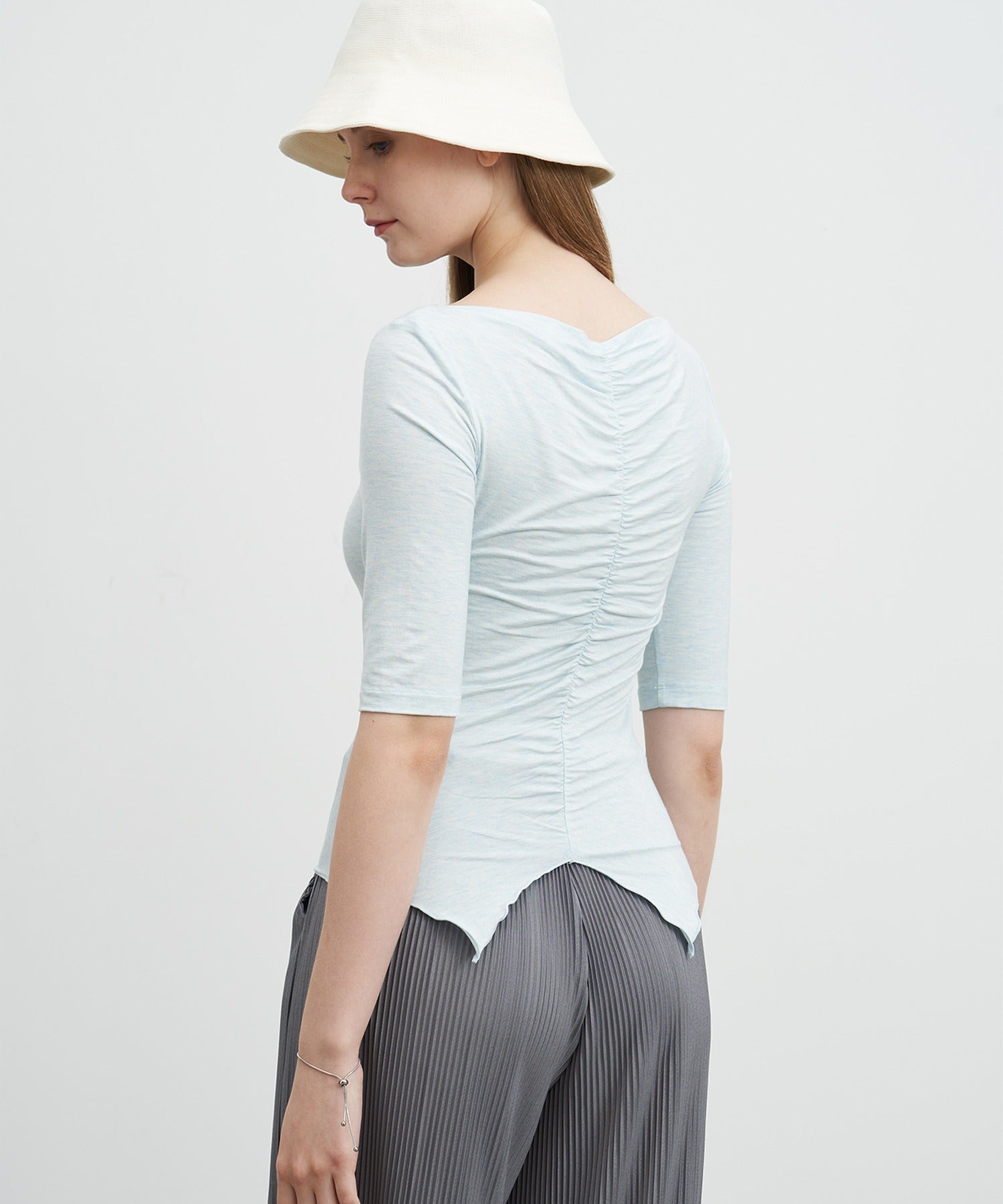 Ruffle-Draped Knit Cutsew Tee