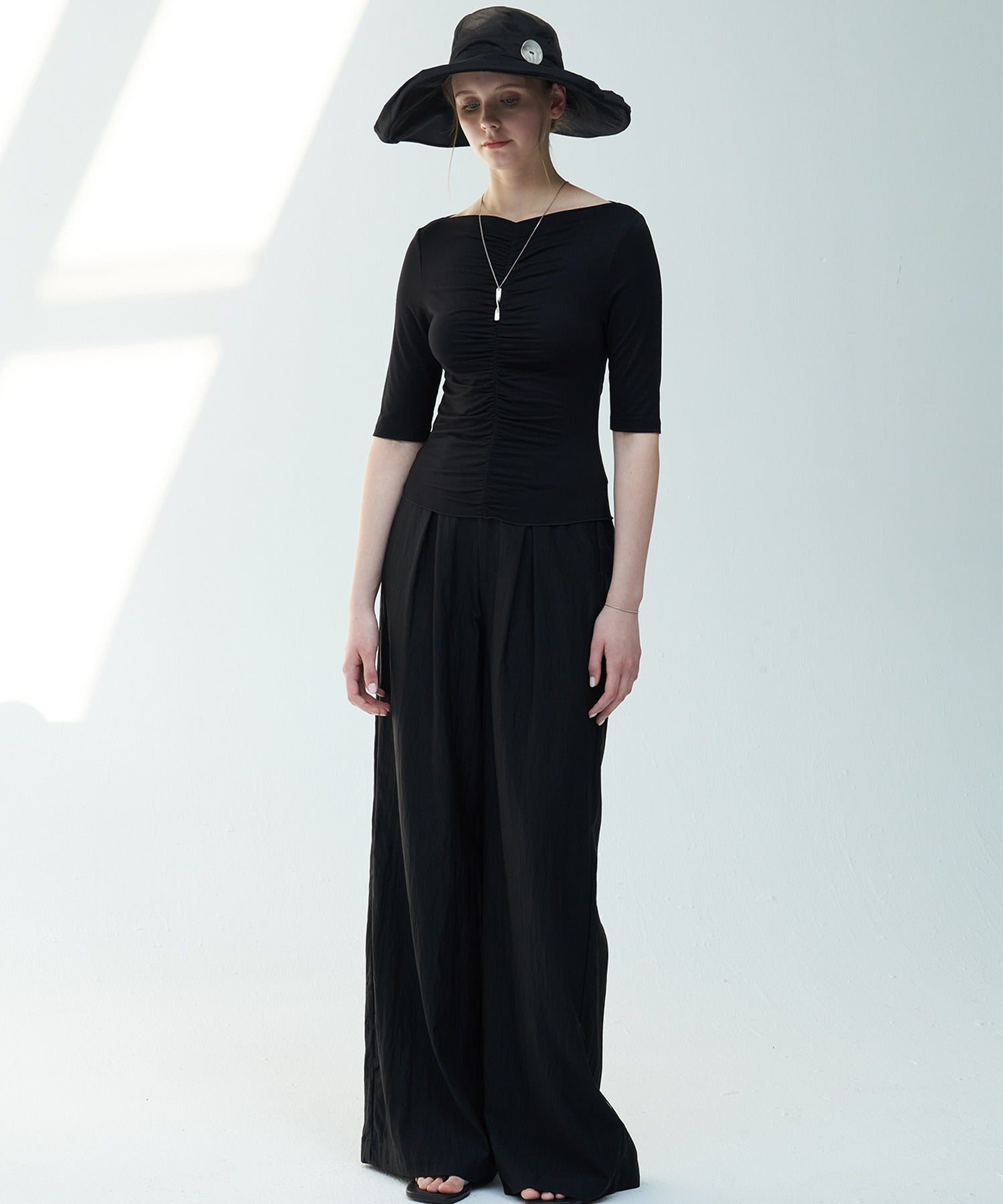 Ruffle-Draped Knit Cutsew Tee