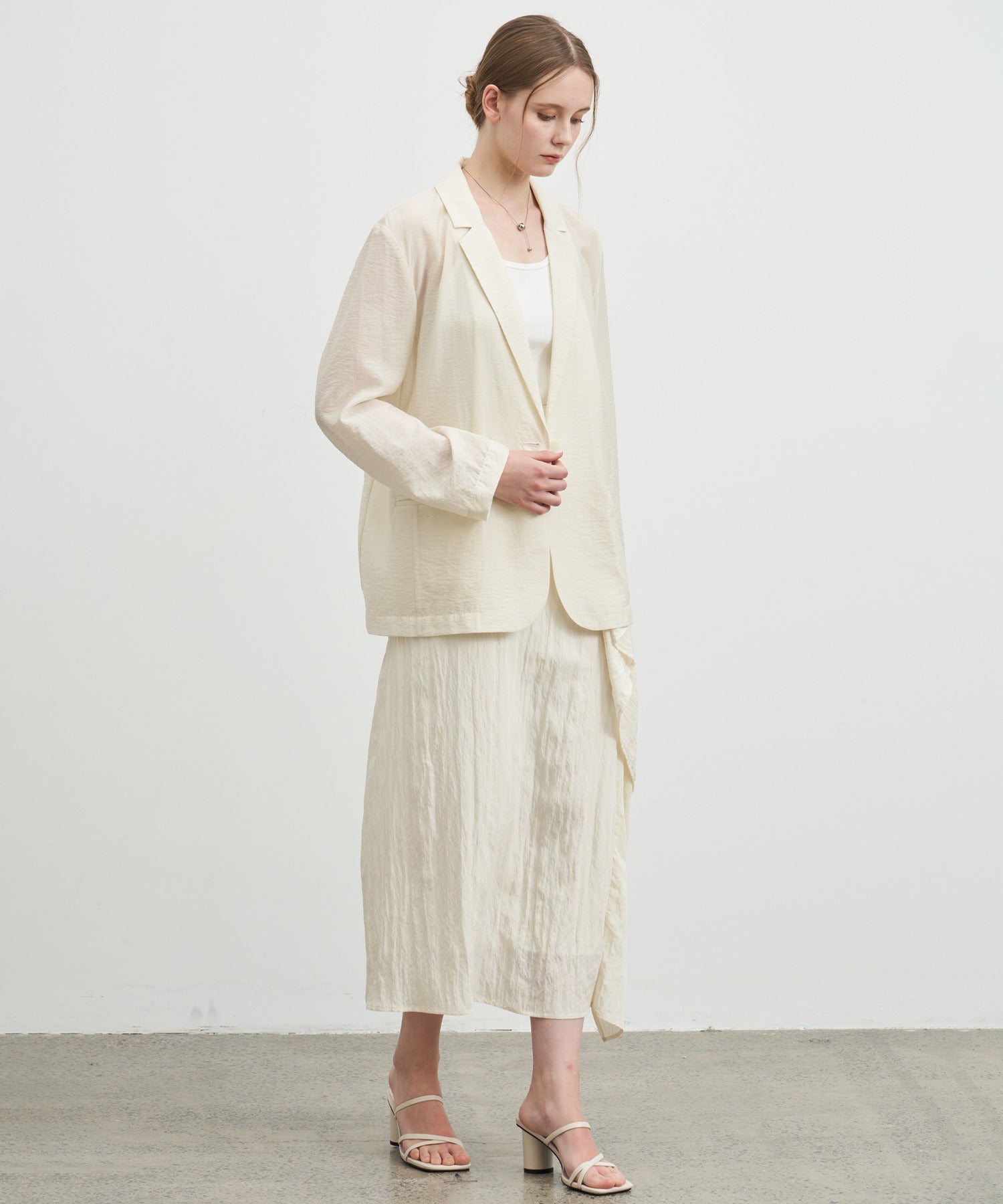 Side Frill Drape Skirt