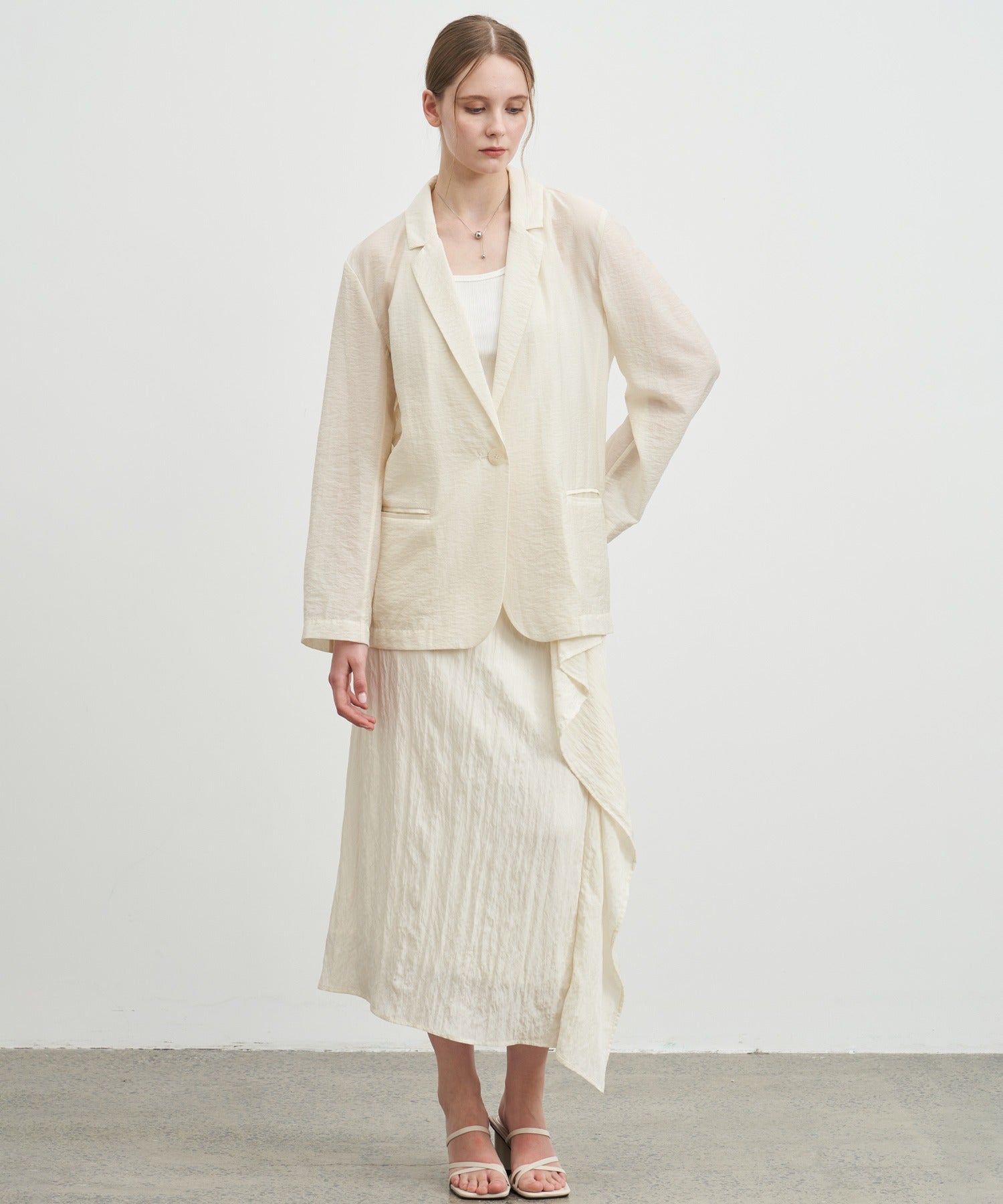 Side Frill Drape Skirt