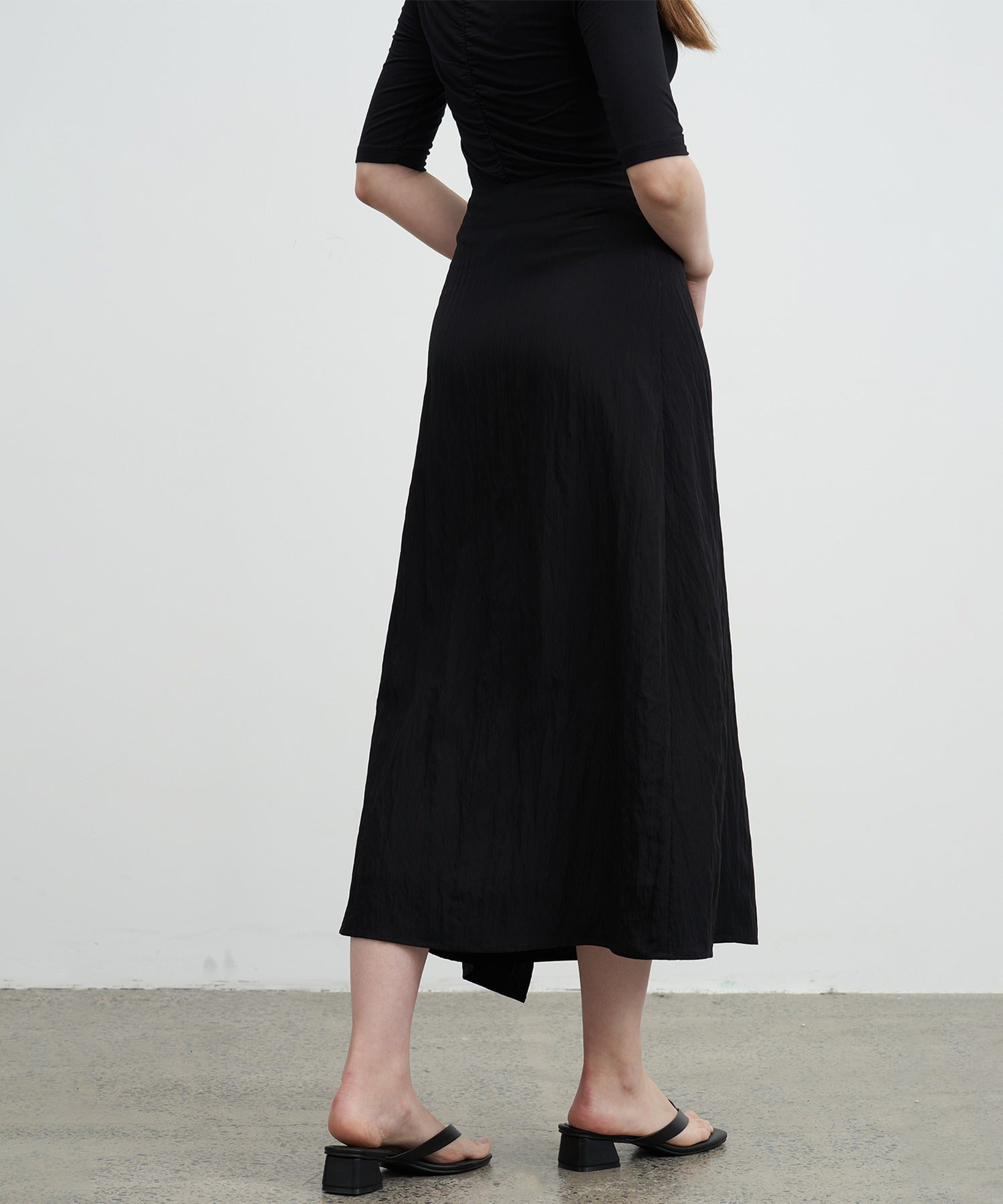 Side Frill Drape Skirt
