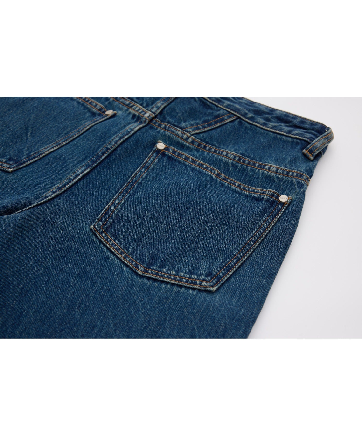 High-Rise Denim Pants with Waist Panel Detail