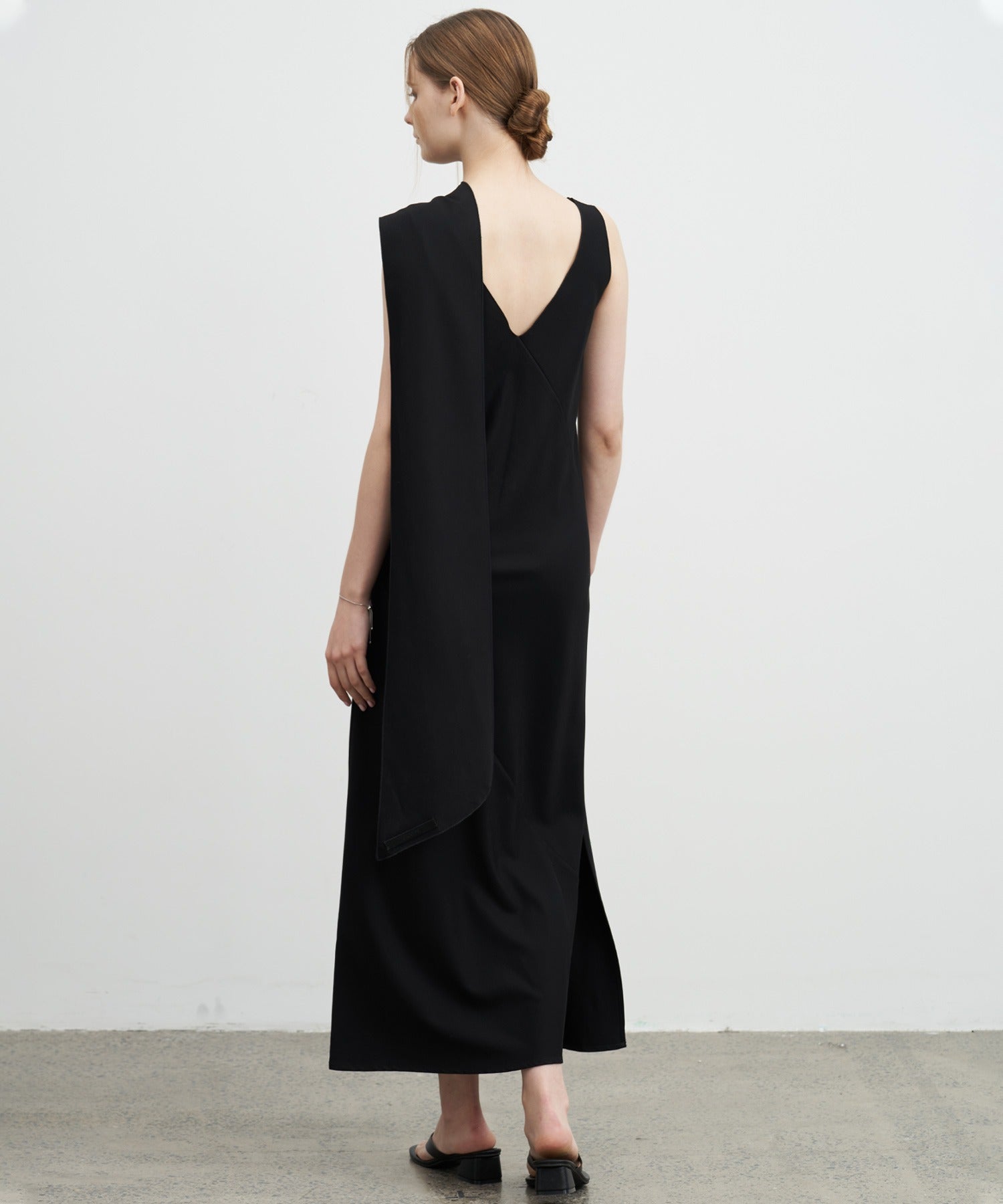 Drape Long Frill 2-Way Midi Dress