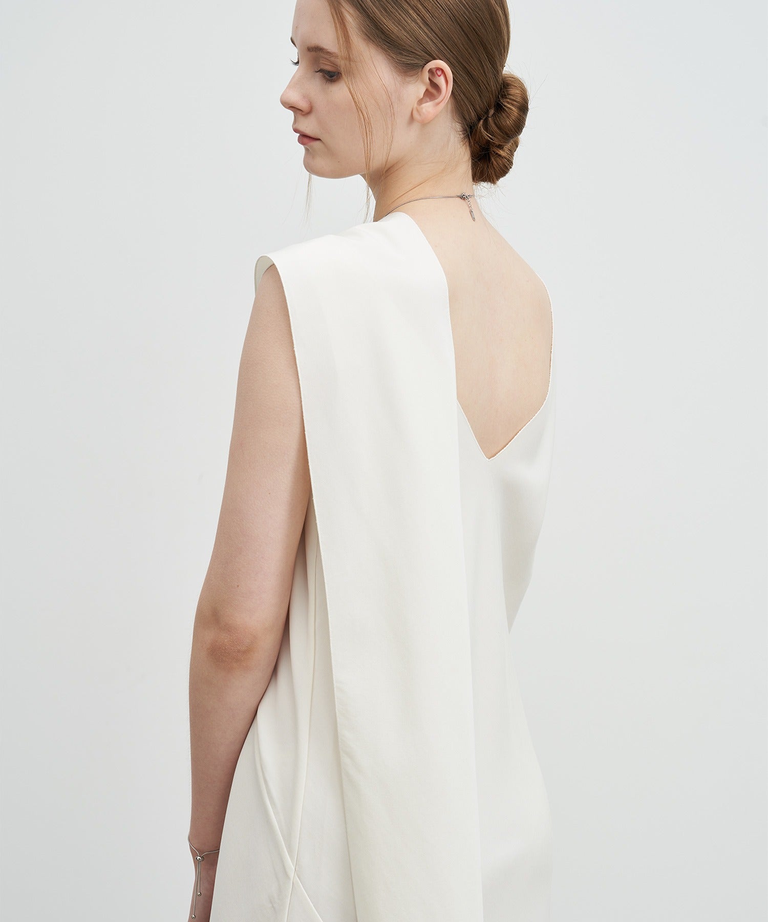 Drape Long Frill 2-Way Midi Dress