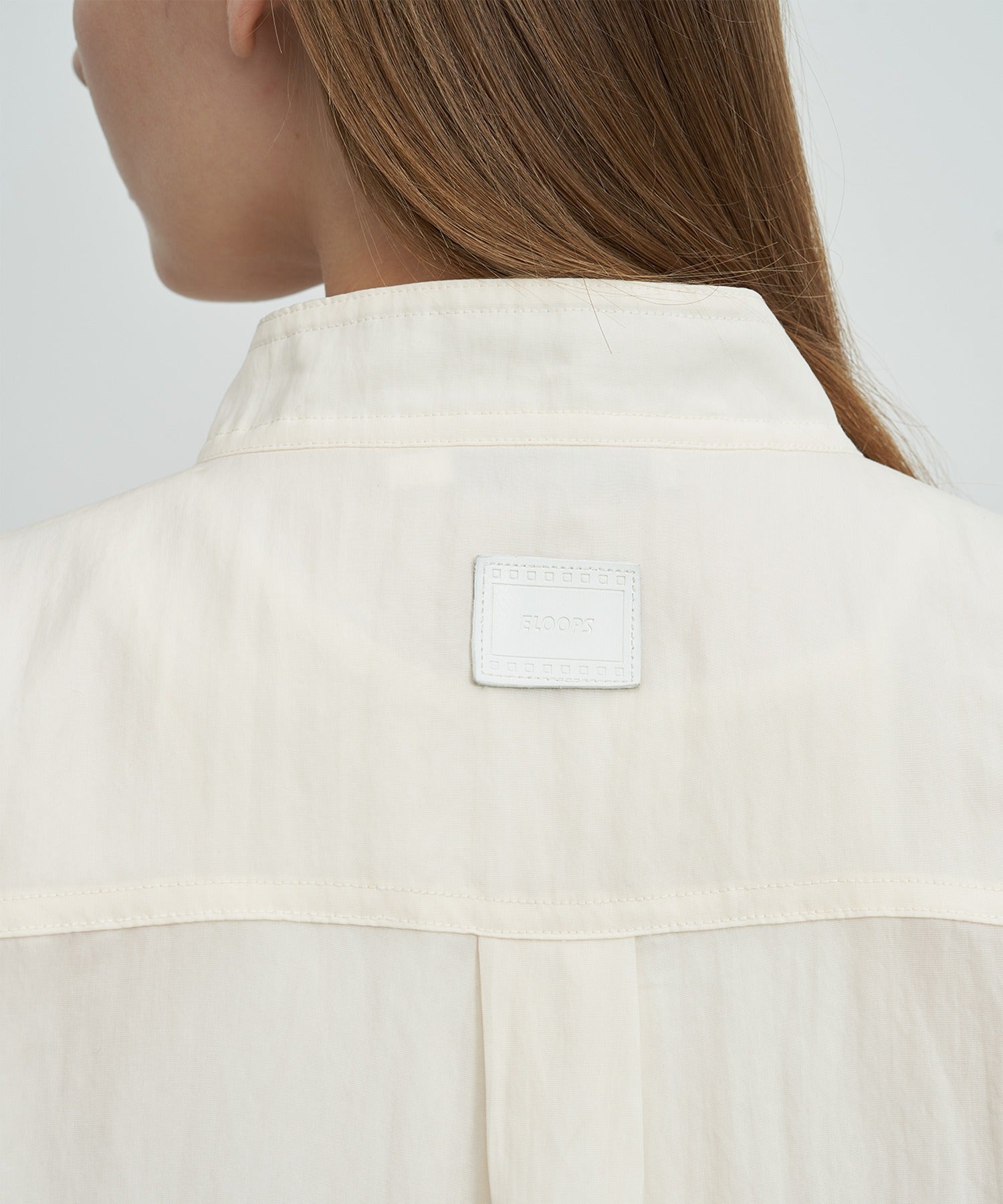 Mock Neck Washed Big Pocket Shirt