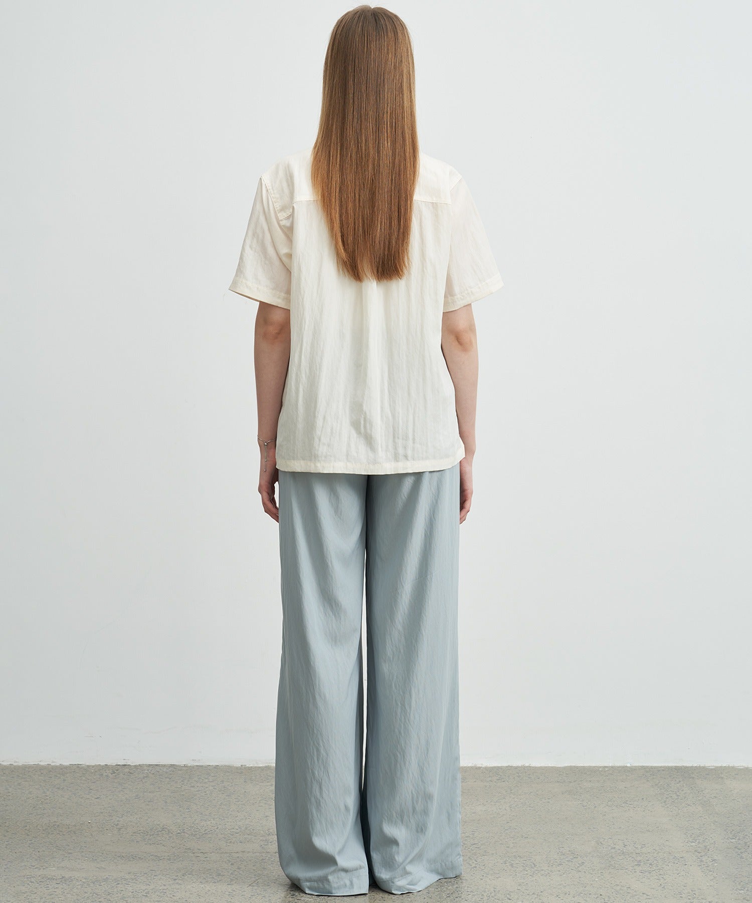 Mock Neck Washed Big Pocket Shirt