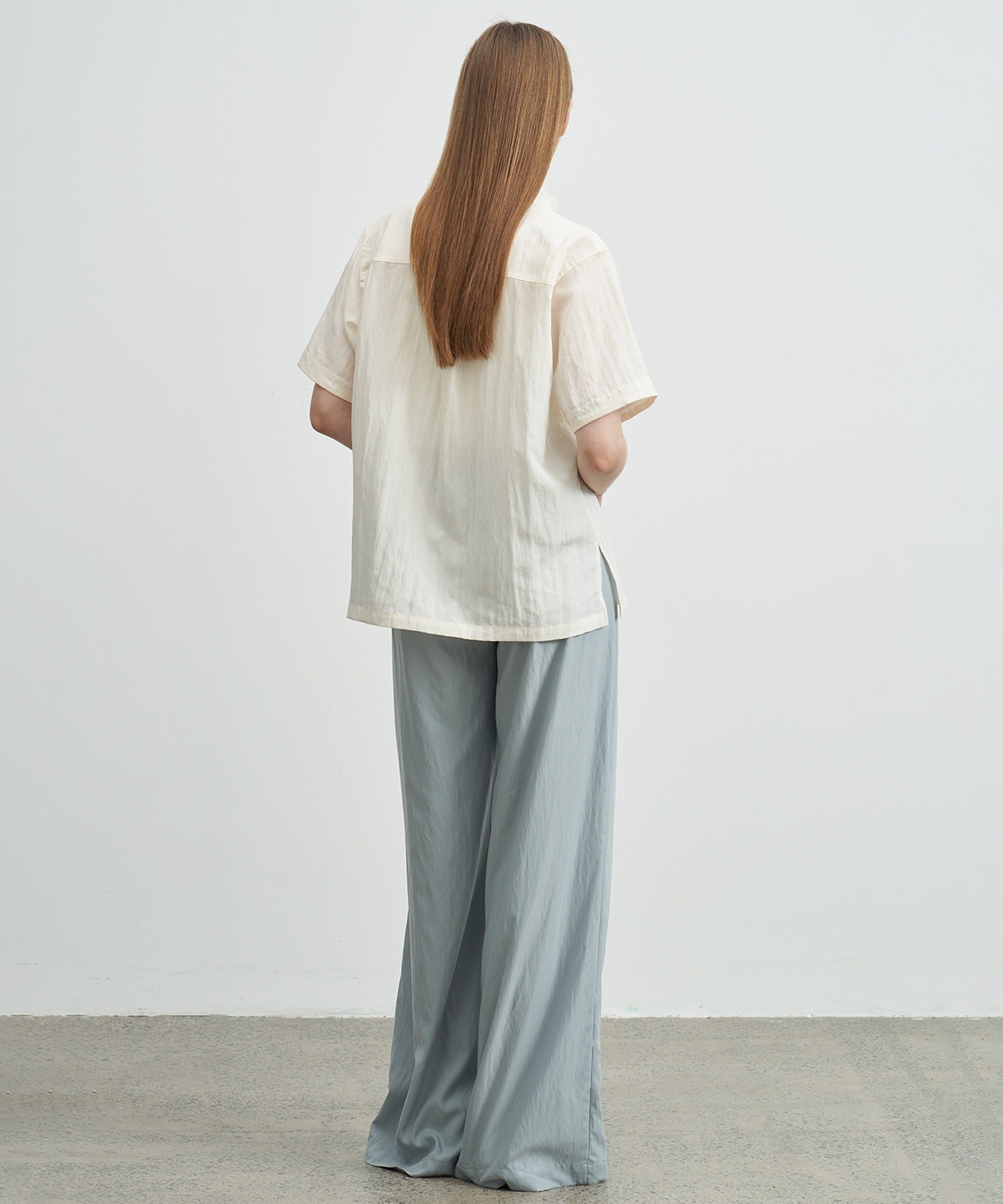 Mock Neck Washed Big Pocket Shirt