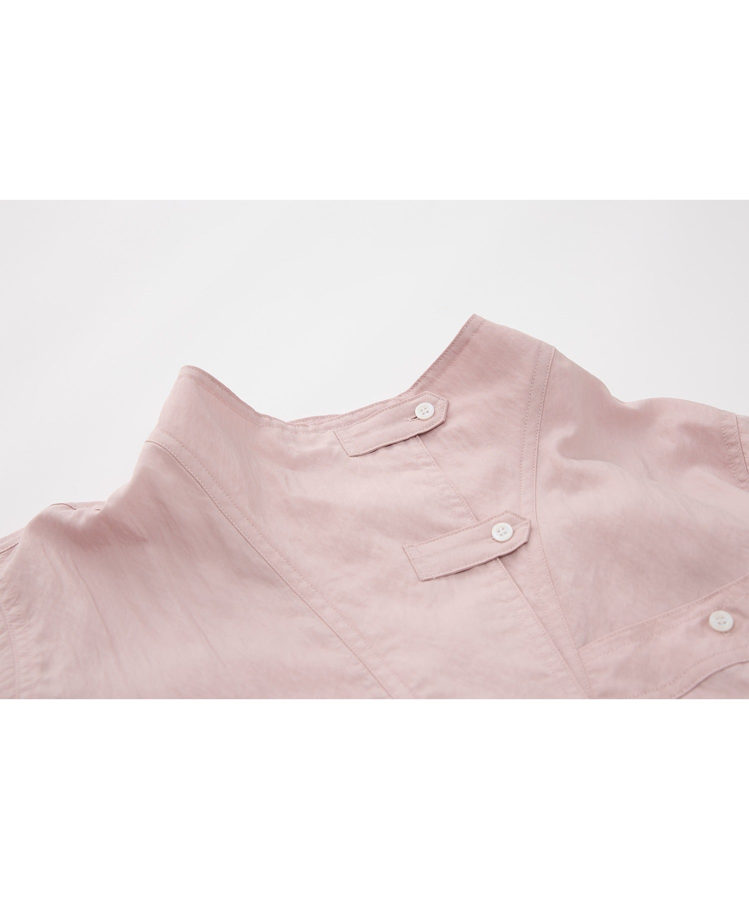 Mock Neck Washed Big Pocket Shirt