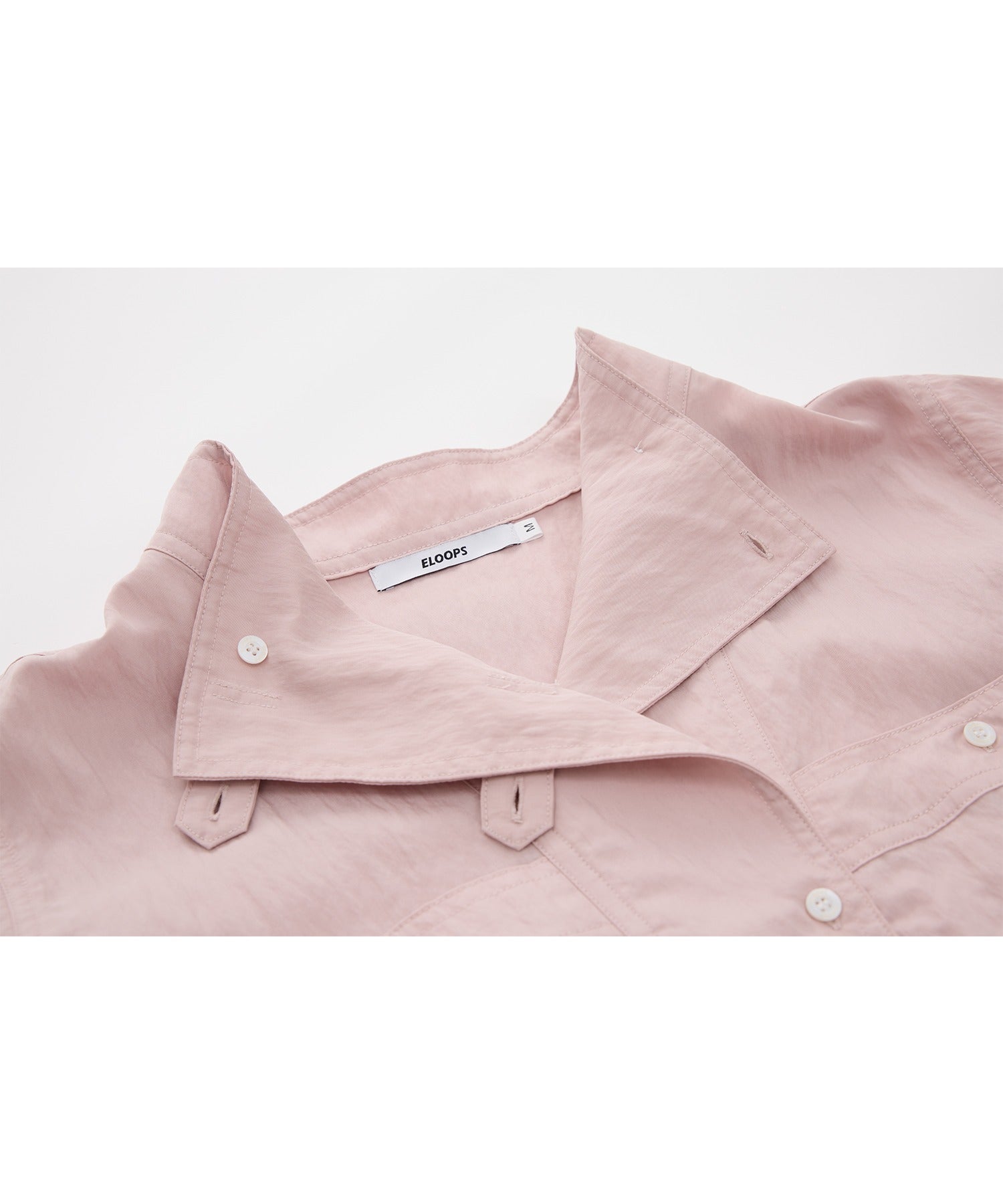 Mock Neck Washed Big Pocket Shirt