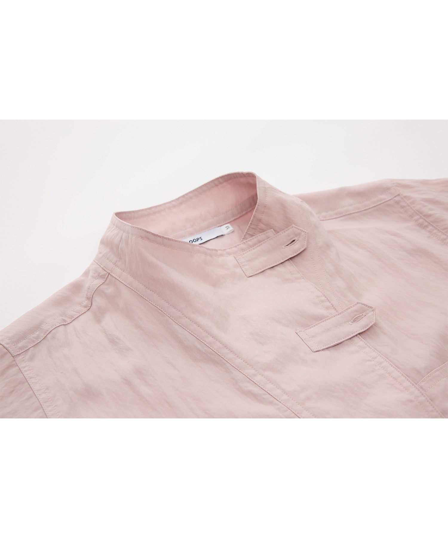 Mock Neck Washed Big Pocket Shirt