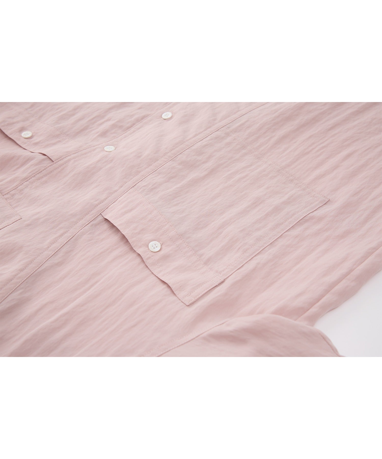 Mock Neck Washed Big Pocket Shirt