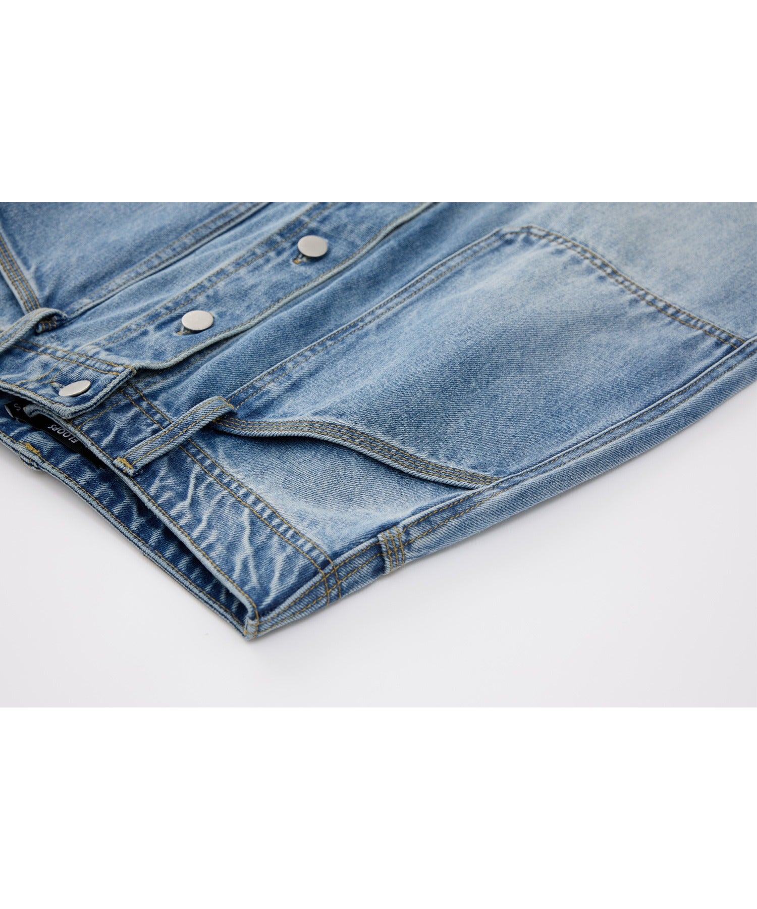 Button-front denim midi skirt
