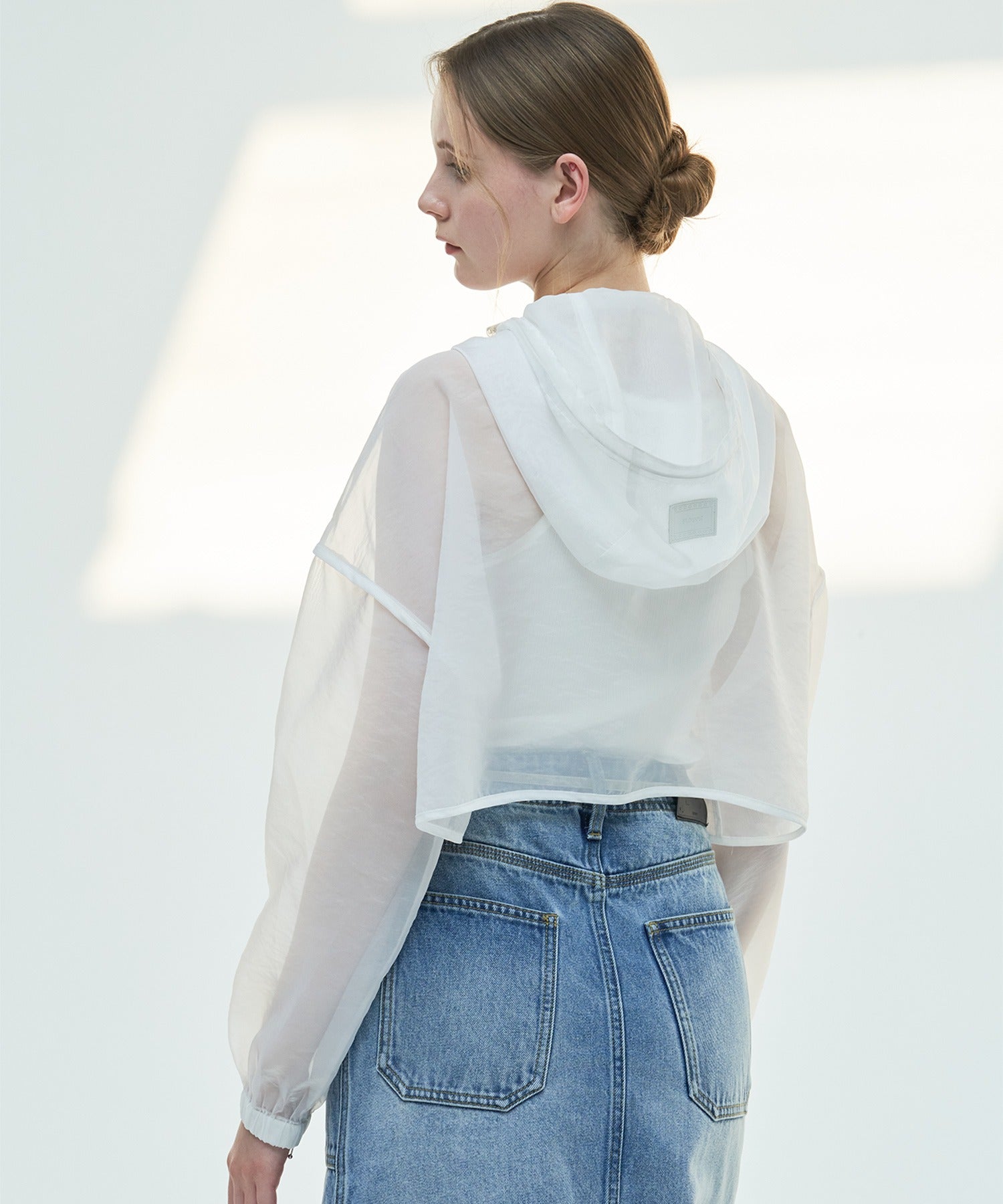 Organza Micro-Length Hoodie