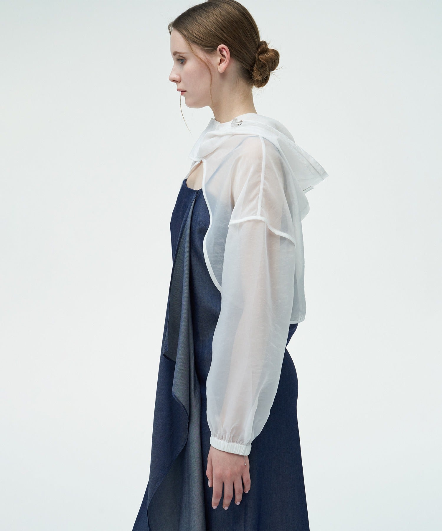 Organza Micro-Length Hoodie