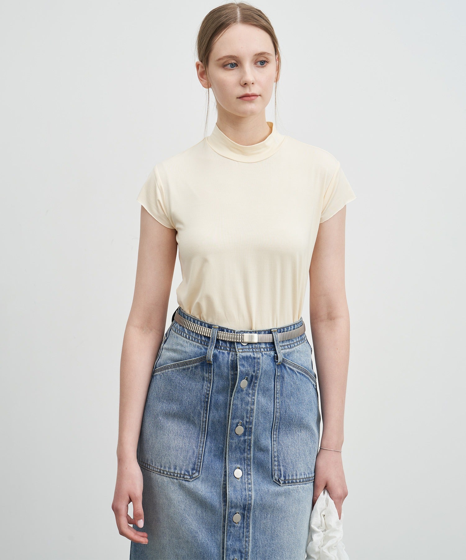 Draped Short Sleeve Top